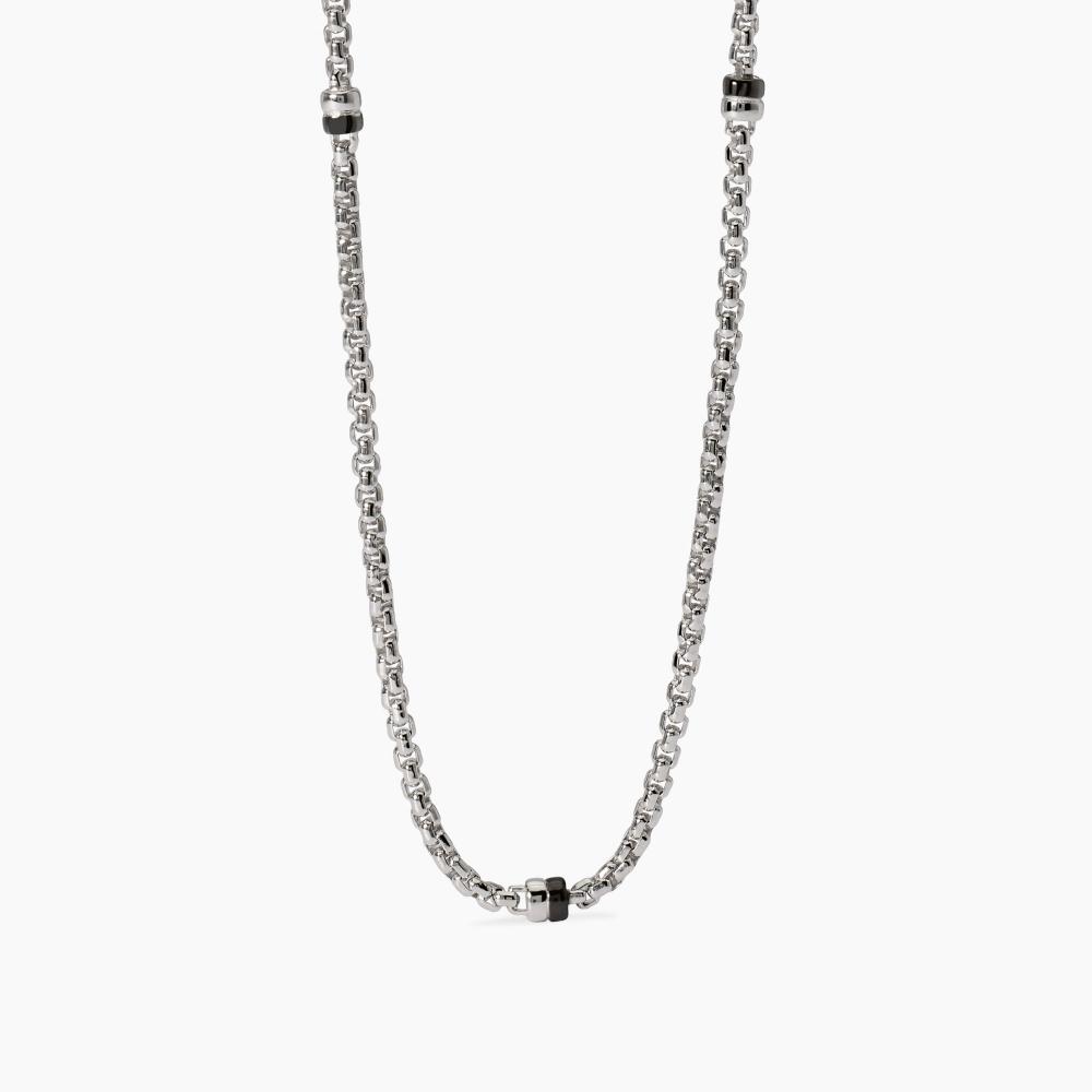 Collana uomo con catena veneta ed elementi bruniti