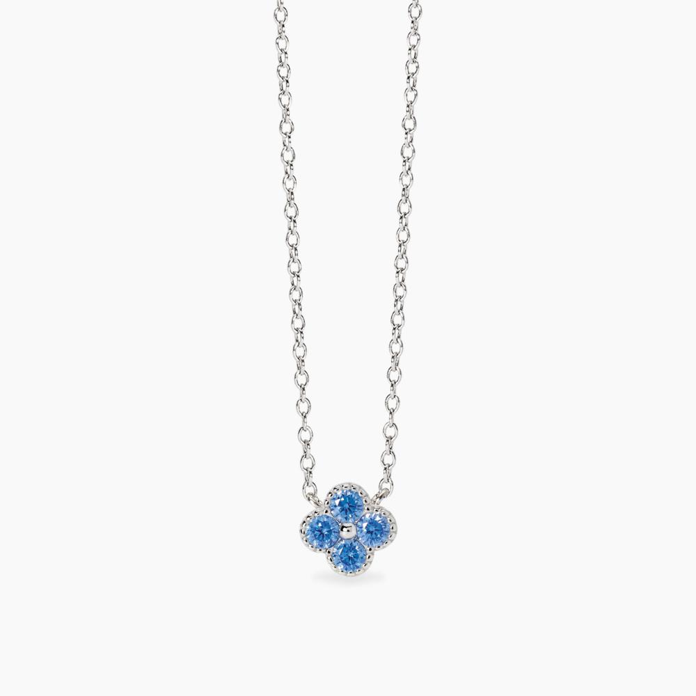 Girocollo con ciondolo fiore azzurro