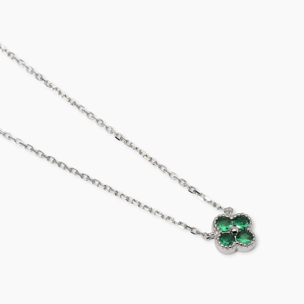 Girocollo con ciondolo fiore verde