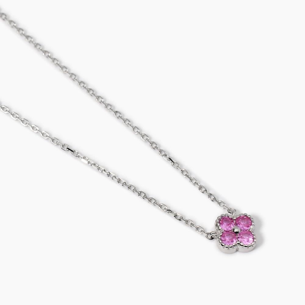 Girocollo con ciondolo fiore rosa