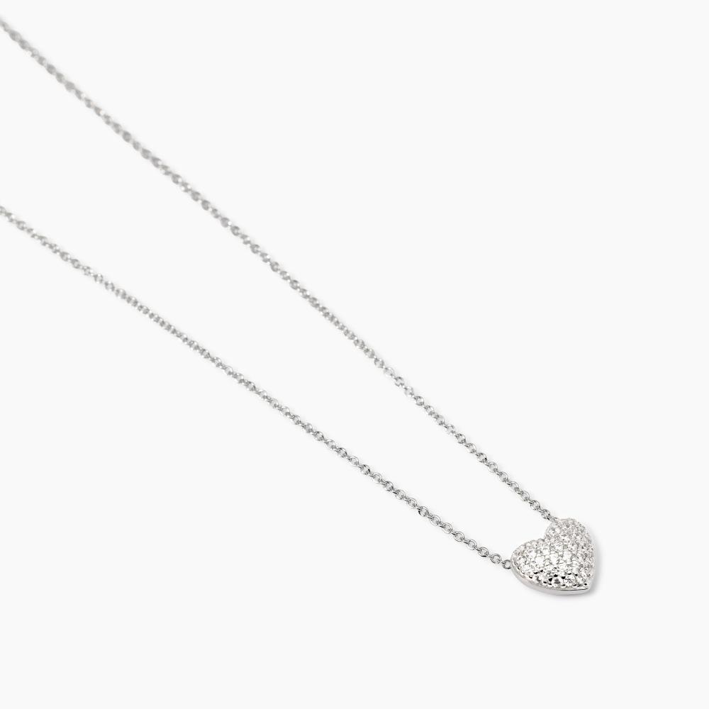 Girocollo in argento con fiore in zirconi