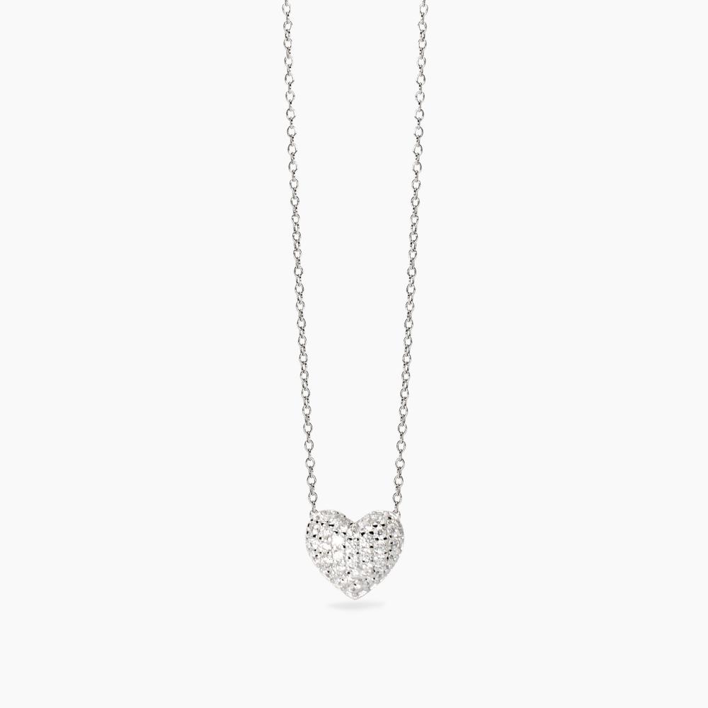 Girocollo in argento con fiore in zirconi