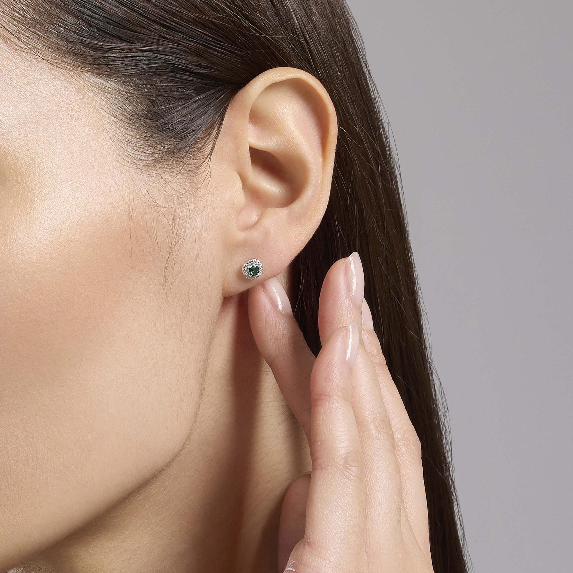 Reffeer Orecchini a lobo in argento Sterling 925 con zirconia