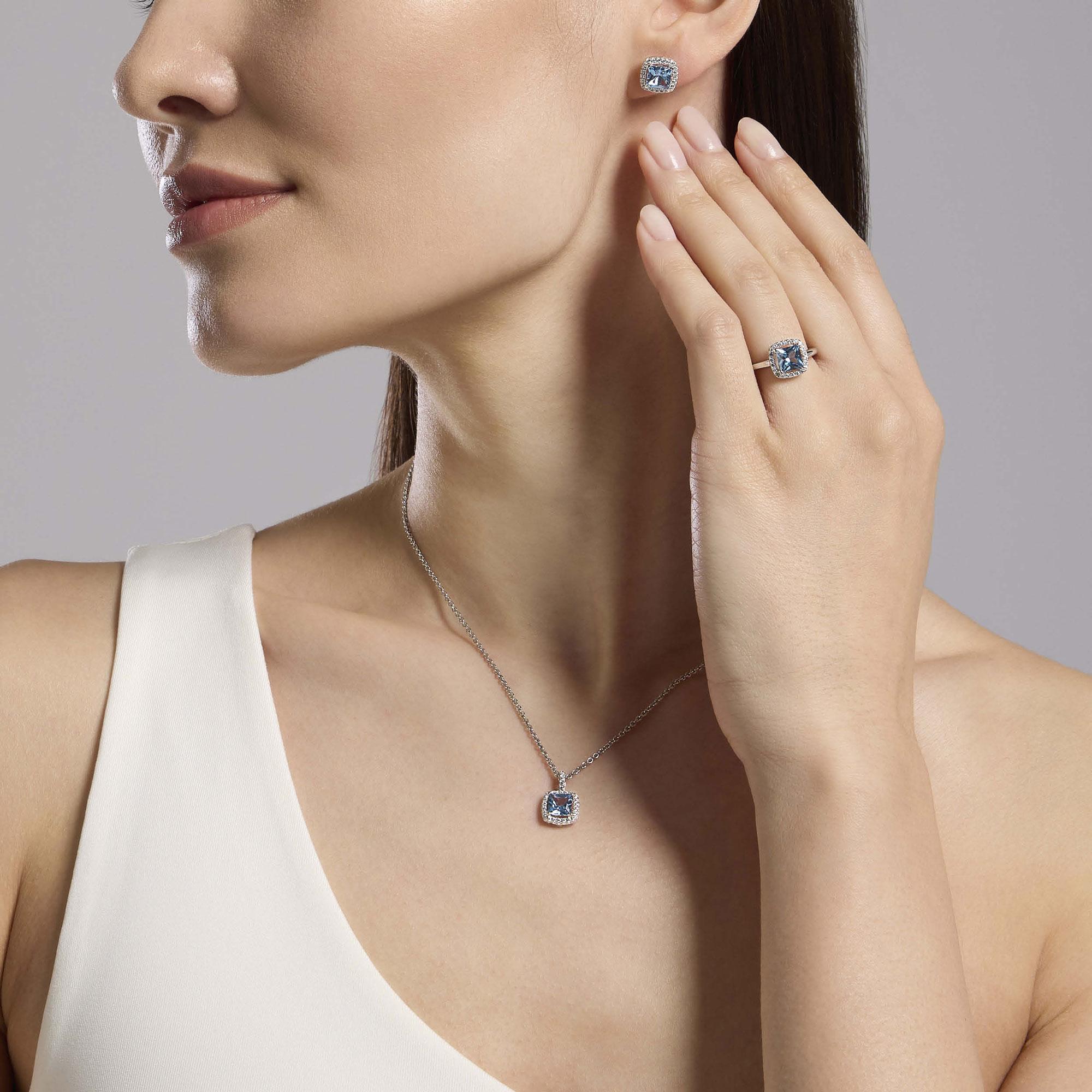 Orecchini a perno da donna in argento Sterling 925 con finto diamante sintetico taglio principessa, zirconia cubica (CZ), bianco/trasparente, 8 mm, 10 mm, 10 mm, Argento sterling Zirconia cubica