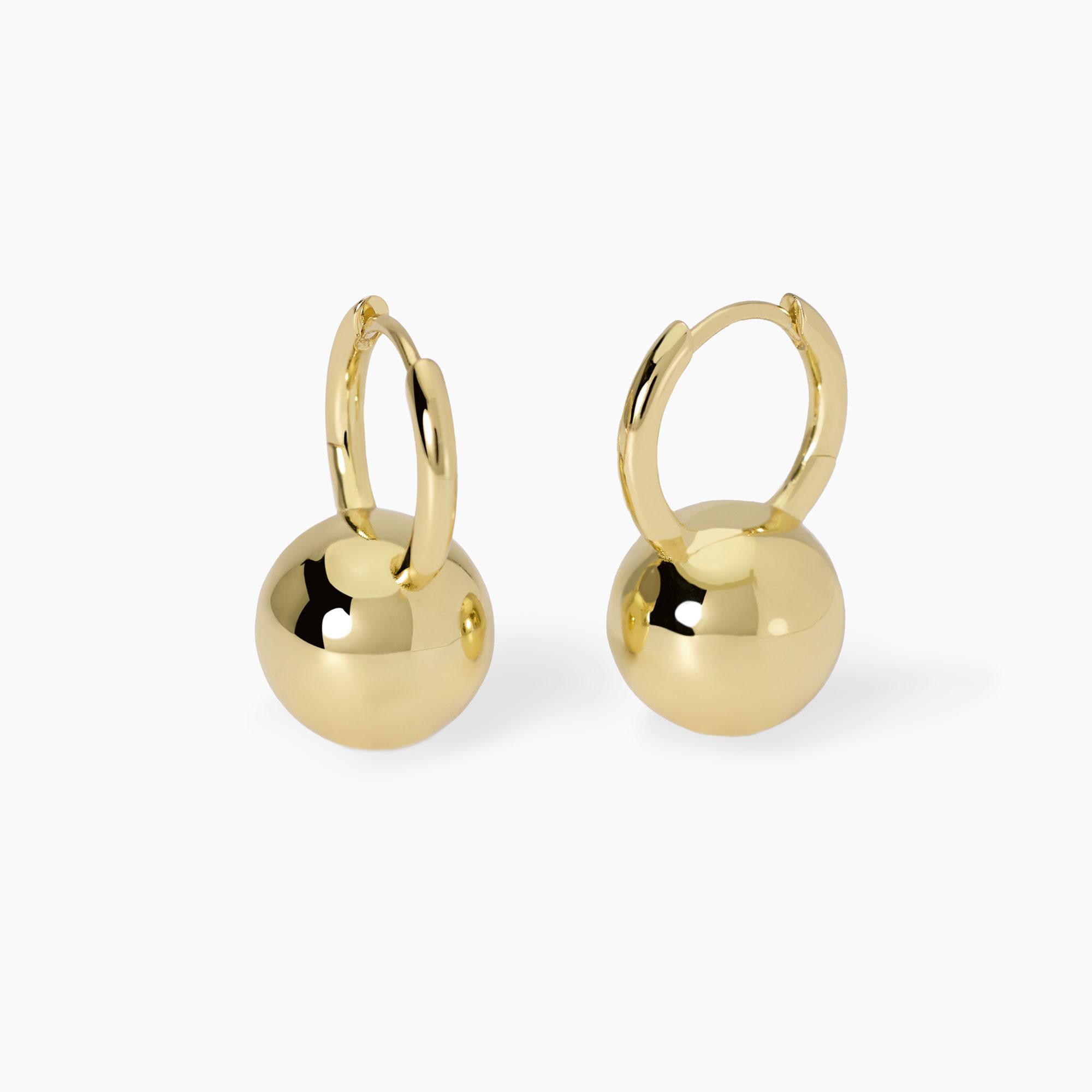 Orecchini a cerchio con perle: argento sterling 925 placcato oro - Italia