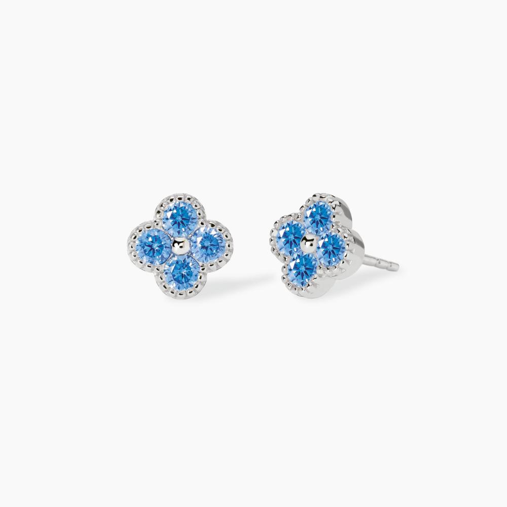Mabina Gioielli Orecchini Con Fiore Azzurro Jasmine, Taglia: Unica