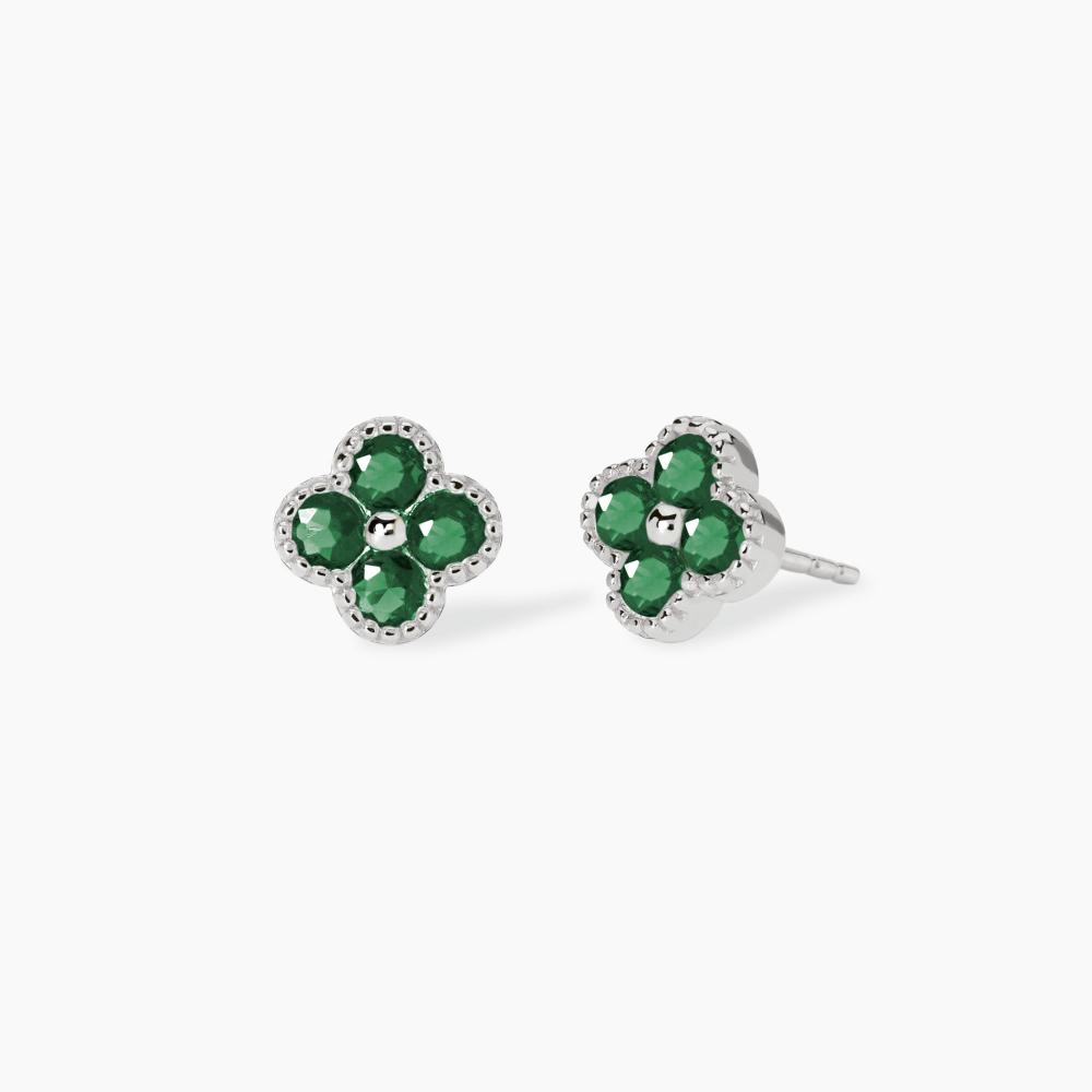 Orecchini con fiore verde