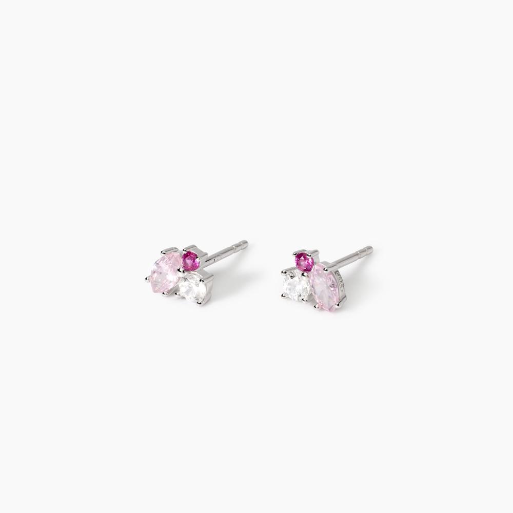 Orecchini a lobo multicolor rosa