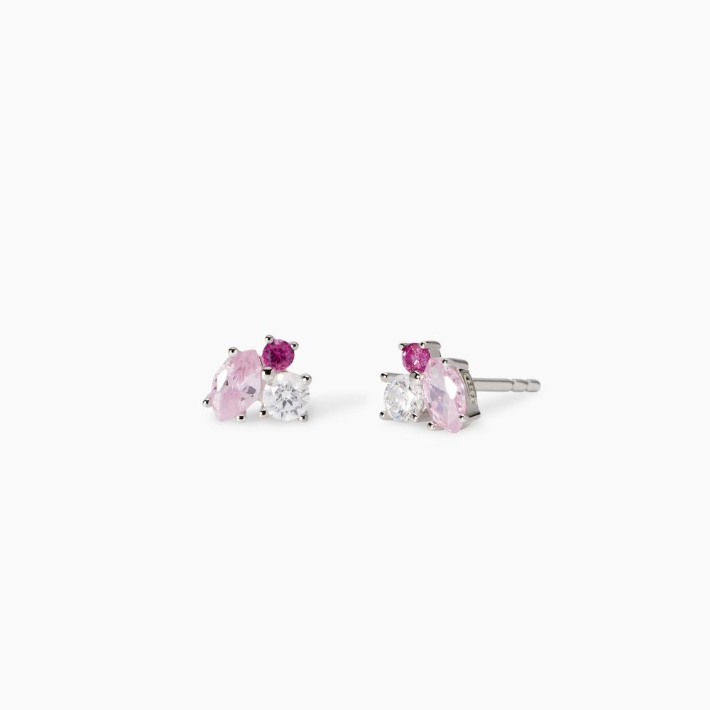 Mabina Gioielli Orecchini A Lobo Multicolor Rosa Little Joy, Taglia: Unica