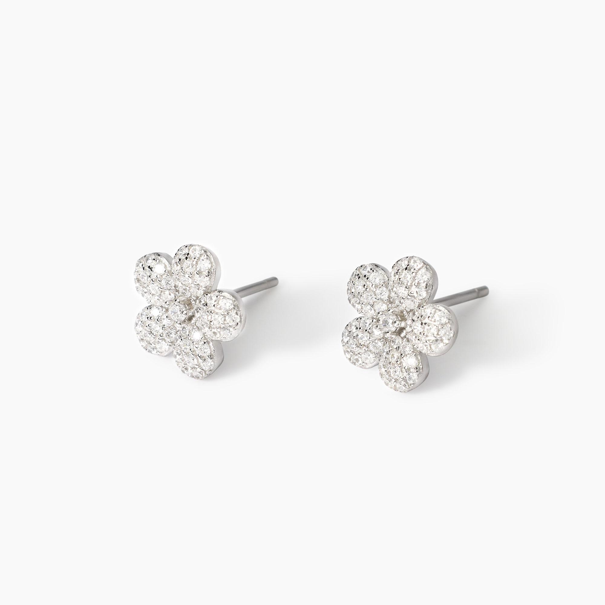 Reffeer Orecchini A Fiore In Argento Sterling 925 Con Zirconia Cubica - Donna E Ragazza