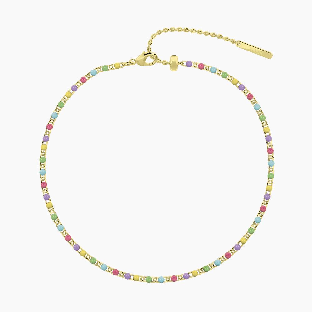 Kim Johanson Cavigliera Regolabile In Acciaio Inox Con Zirconi - Argento, Oro, Oro Rosa