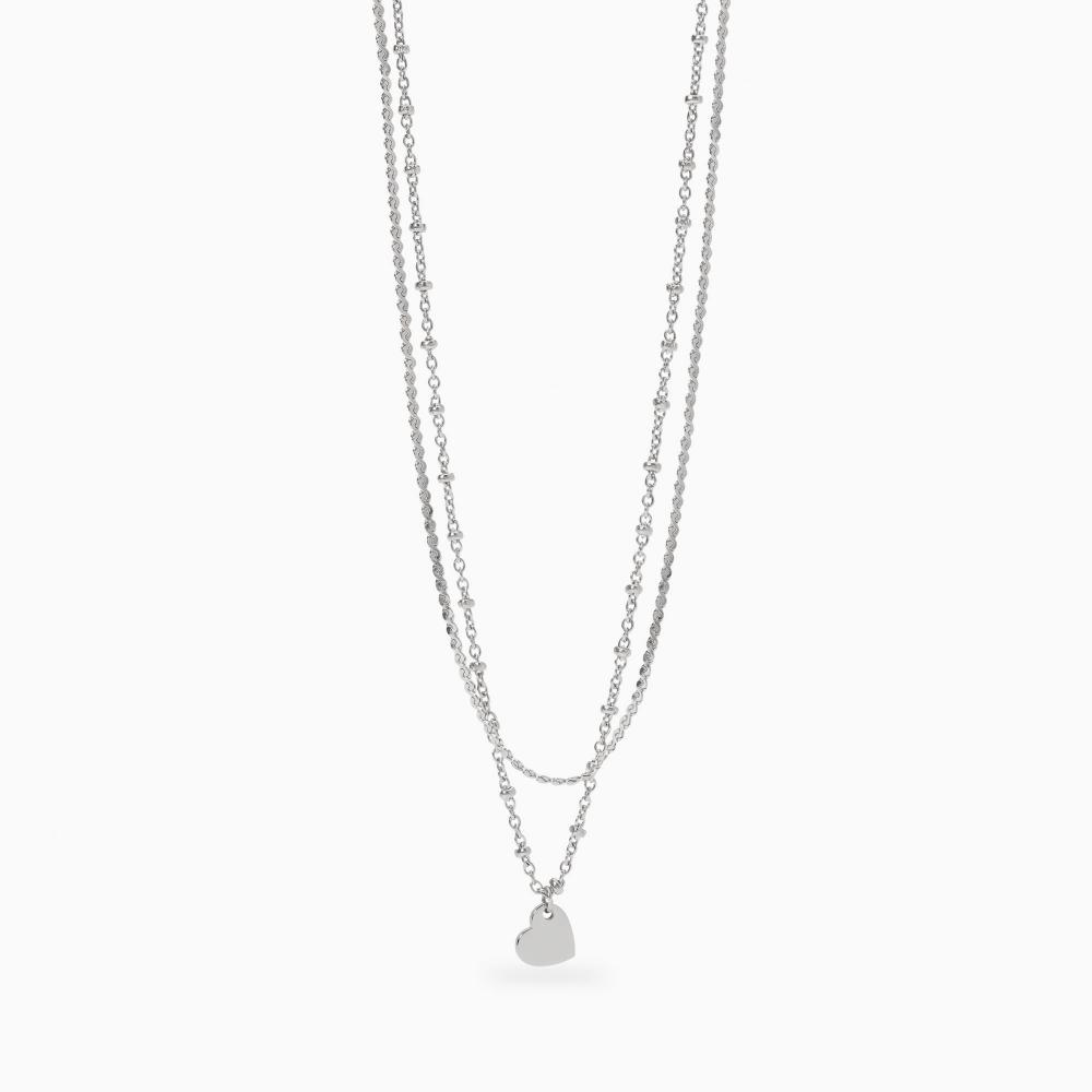 KIDULT Collana In Acciaio 316L Con Smalto Rosa E Cuore Pendente – Special Moments, Gioiello Ricco Di Significato Per Lei