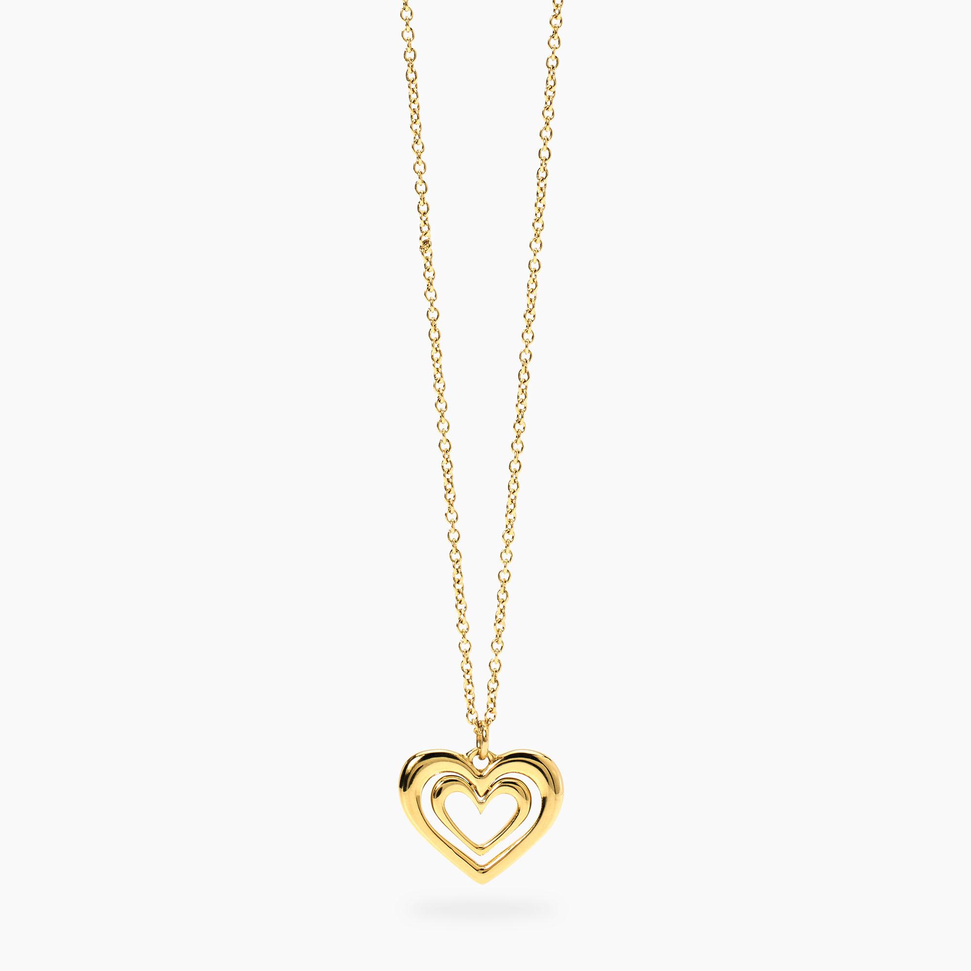 KIDULT Girocollo In Acciaio 316L E PVD Oro – Special Moments, Ciondolo Cuore Inciso