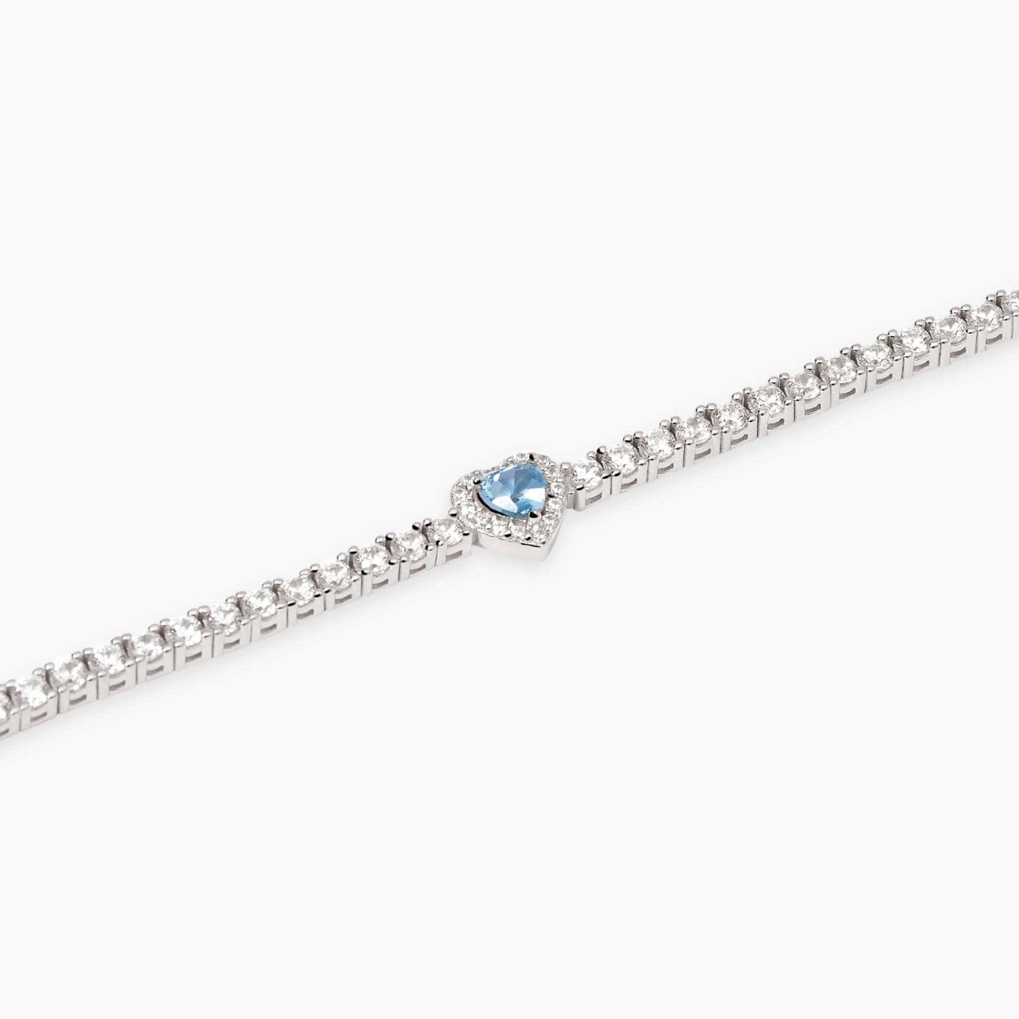 Bracciale tennis in argento sterling: zirconi cubici taglio