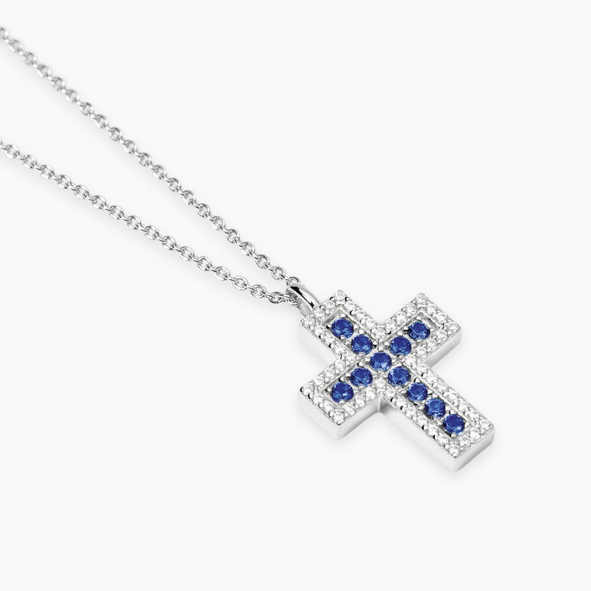 Collana uomo con croce zirconi neri e placcatura oro | Gioielli