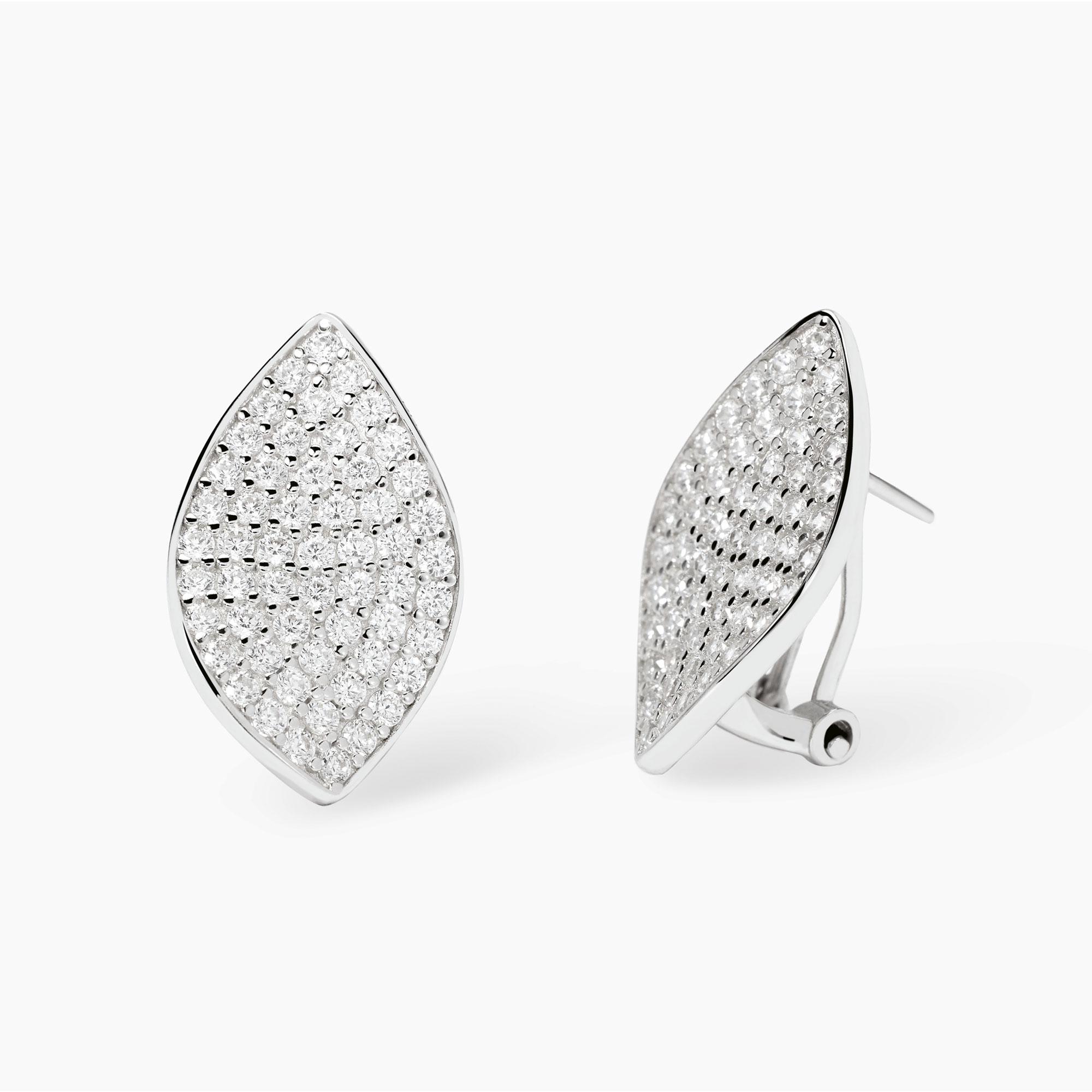 Orecchini a lobo Constella con pavé di cristalli bianchi - SWAROVSKI - Luxury Zone