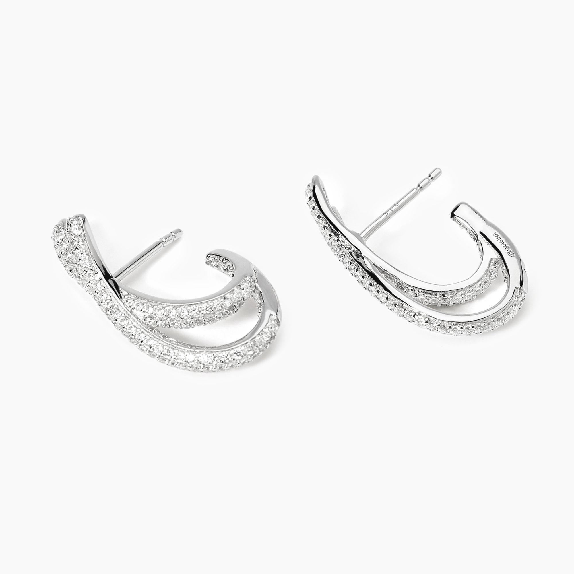 Orecchini a forma di fulmine e nuvola in argento sterling, orecchini a
