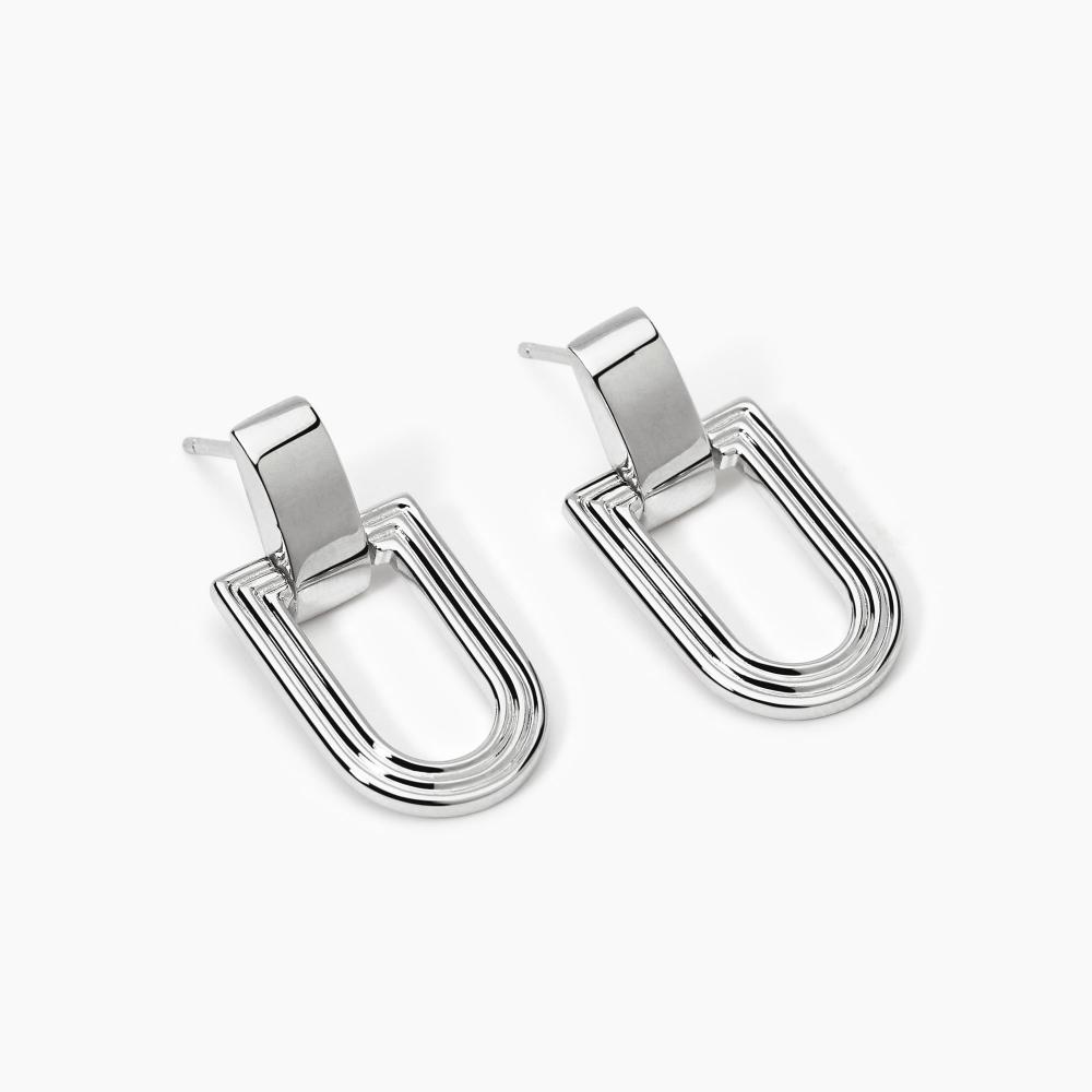 Orecchini in argento 12mm media Act 925m Lisa palla. pressione di