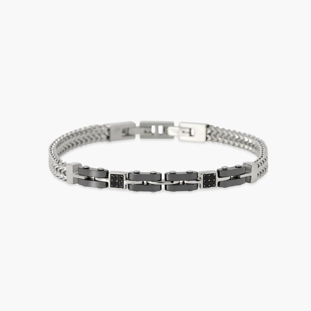 KIDULT Bracciale Uomo In Acciaio Nero – Siamo Nati Soli, Siamo Cresciuti Amici, Siamo Diventati Fratelli – Misura Large