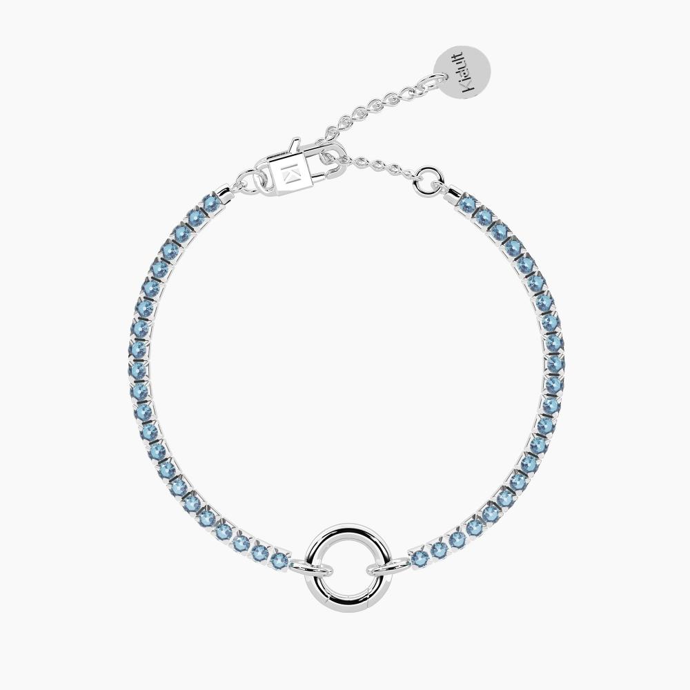 KIDULT Bracciale Donna – Turchese E Acciaio 316L, Pietra Del Coraggio, Regolabile (5-6,5 Cm), Confezione Originale