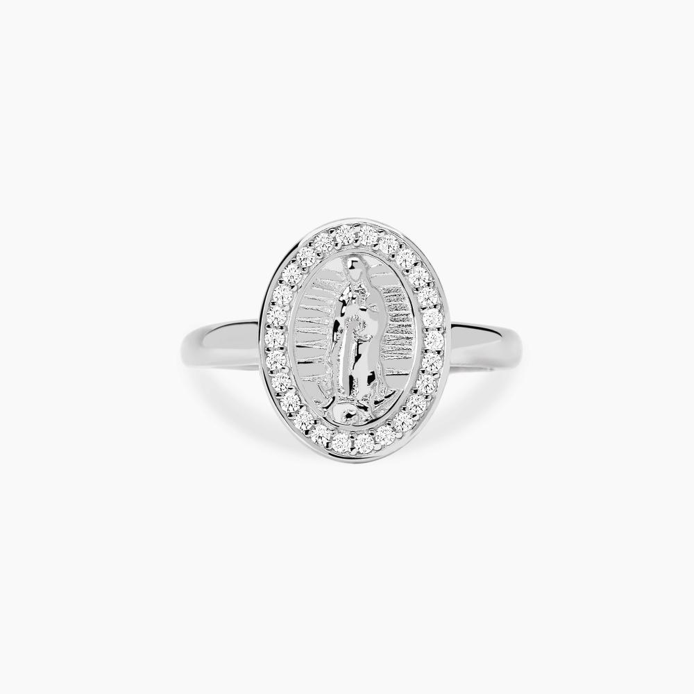 Mabina Gioielli Anello Regolabile In Argento Con Madonnina Lady Madonna, Taglia: Unica