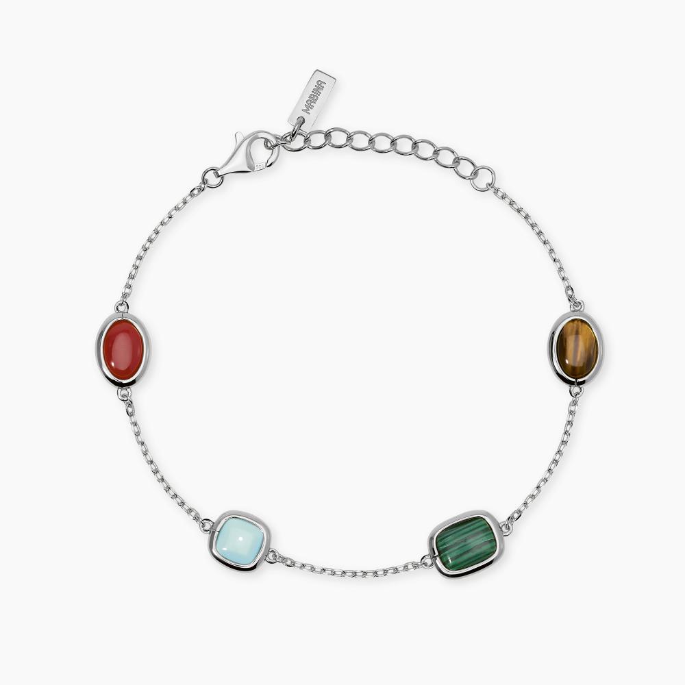 Mabina Gioielli Bracciale In Argento Con Pietre Multicolor Giulietta, Taglia: Unica