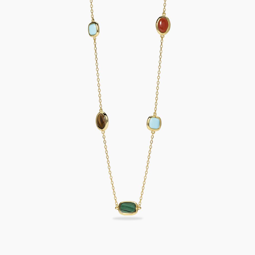 Mabina Gioielli Girocollo In Argento Dorato Con Pietre Multicolor Giulietta, Taglia: Unica