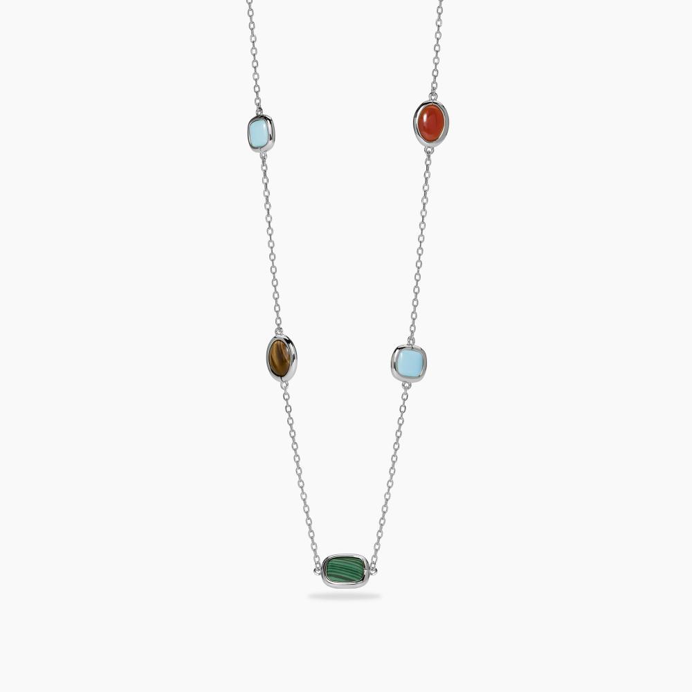 Mabina Gioielli Girocollo In Argento Con Pietre Multicolor Giulietta, Taglia: Unica