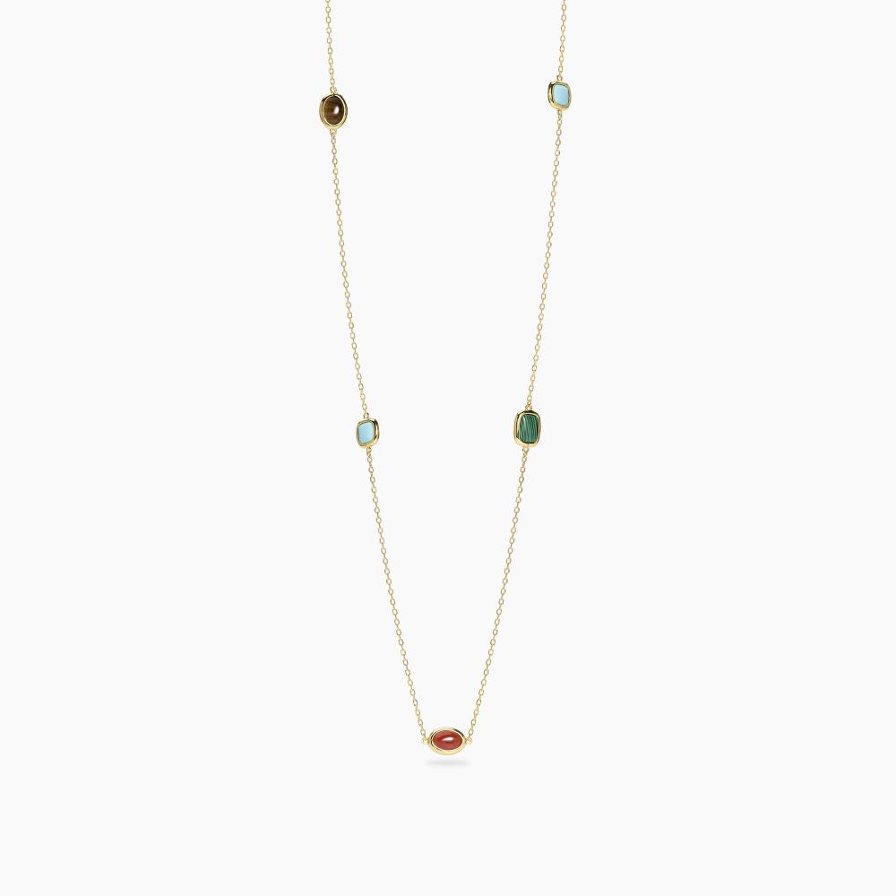 Mabina Gioielli Collana In Argento Dorato Con Pietre Piccole Multicolor Giulietta, Taglia: Unica