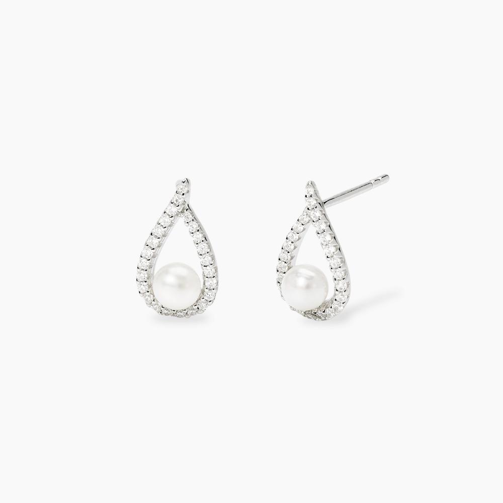 Orecchini A Bottone Con Zirconi Talisman Jewelry - Collezione Eguzkilore, Argento Rodiato 925