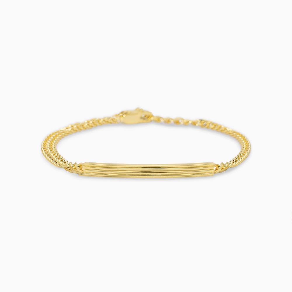 Mabina Gioielli Bracciale Da Uomo In Argento Dorato Con Piastra Centrale Johnny, Taglia: Unica