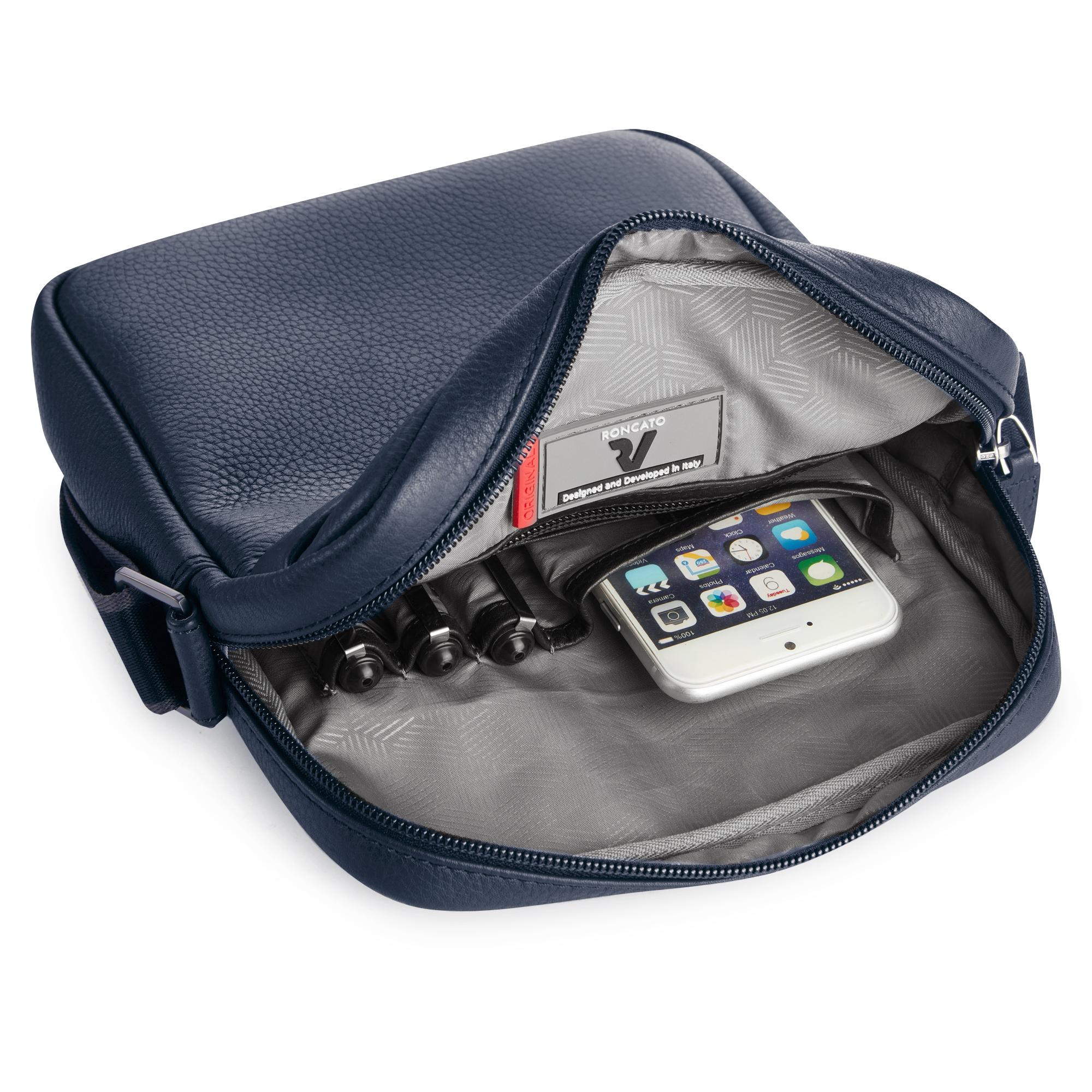 ALASKA Bandolera de hombre 19x22x5 cm - Azul Navy