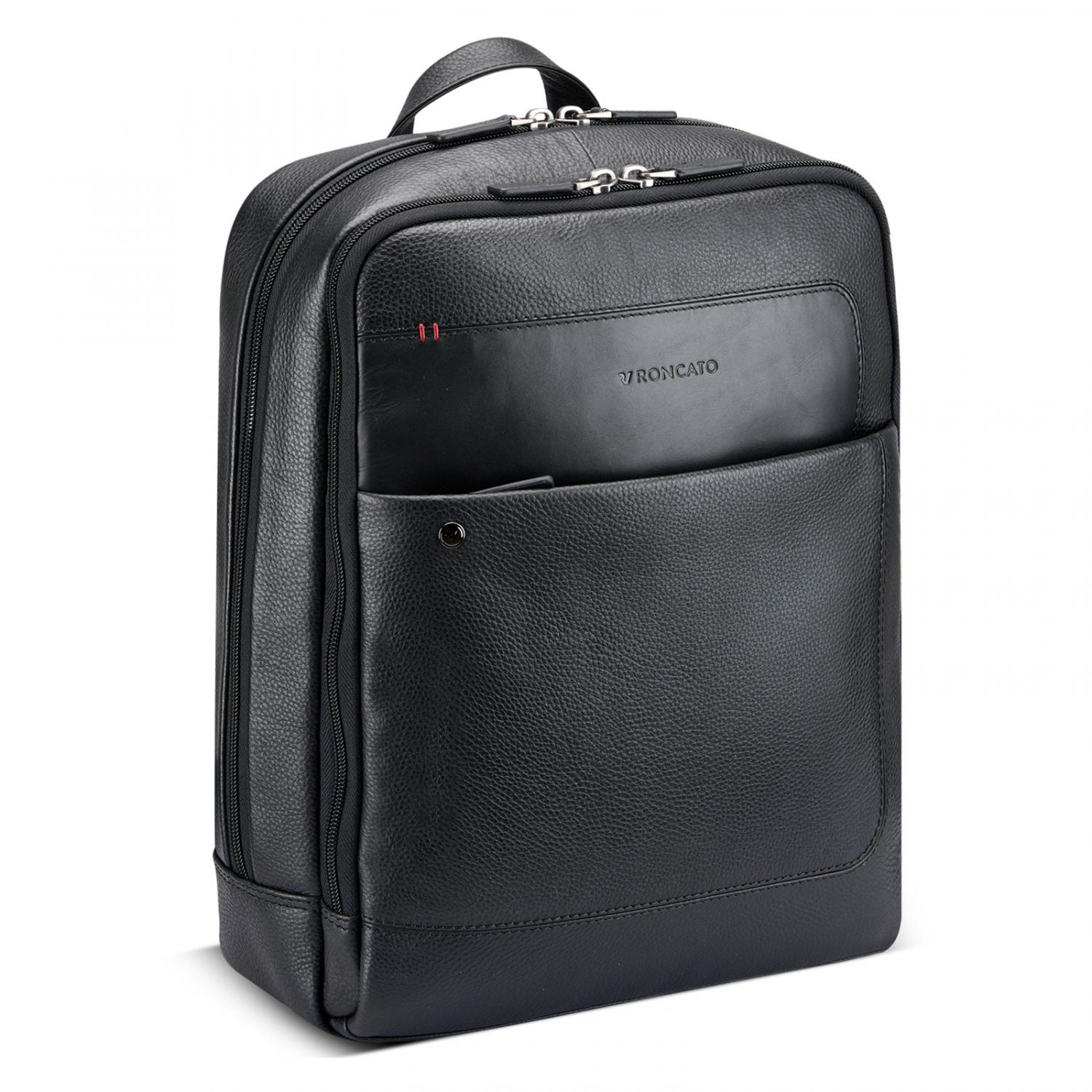 ALASKA Zaino in pelle porta PC 15.6 -  42x33x13 cm - Nero