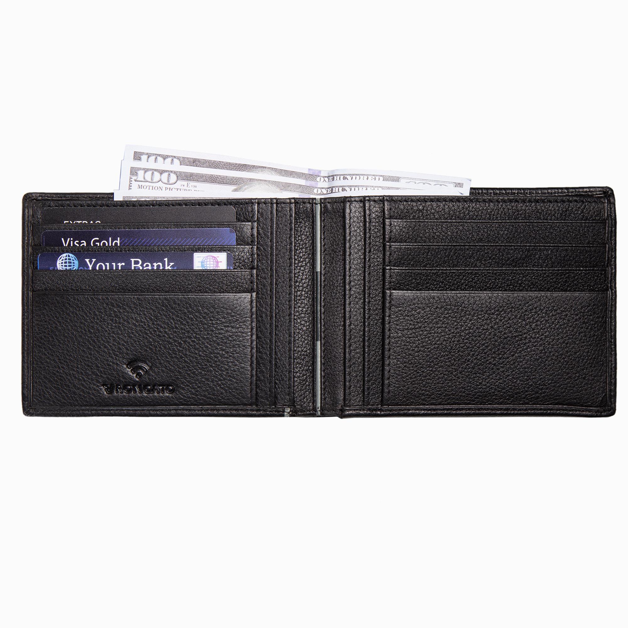 PE-BOSTON Herren geldbörse 13x9.5x1.5 cm - Schwarz