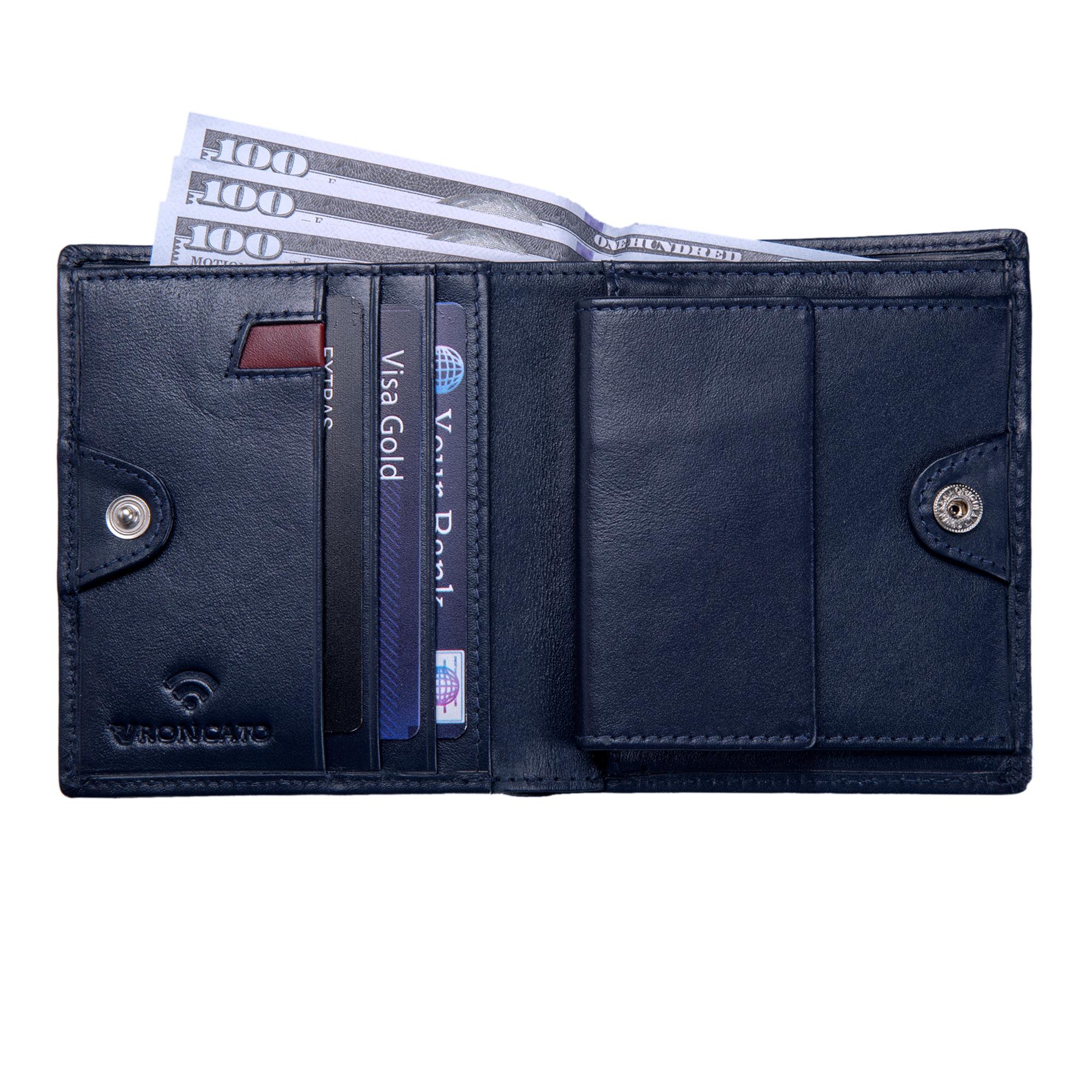 PASCAL Portefeuille homme 9x11x2 cm - Bleu marine