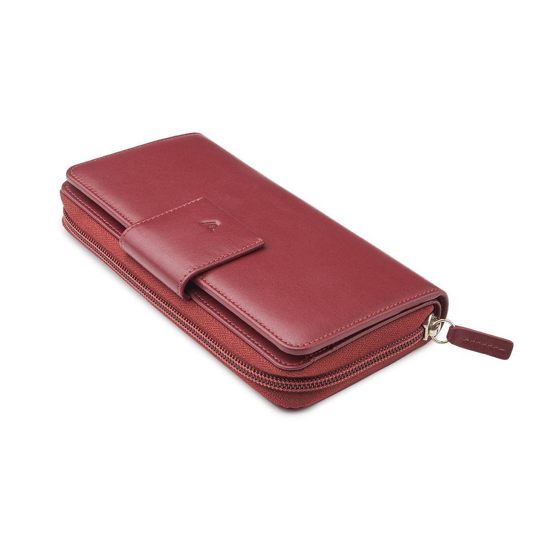 PASCAL Portefeuille femme 19x10x3.5 cm - Rouge foncé