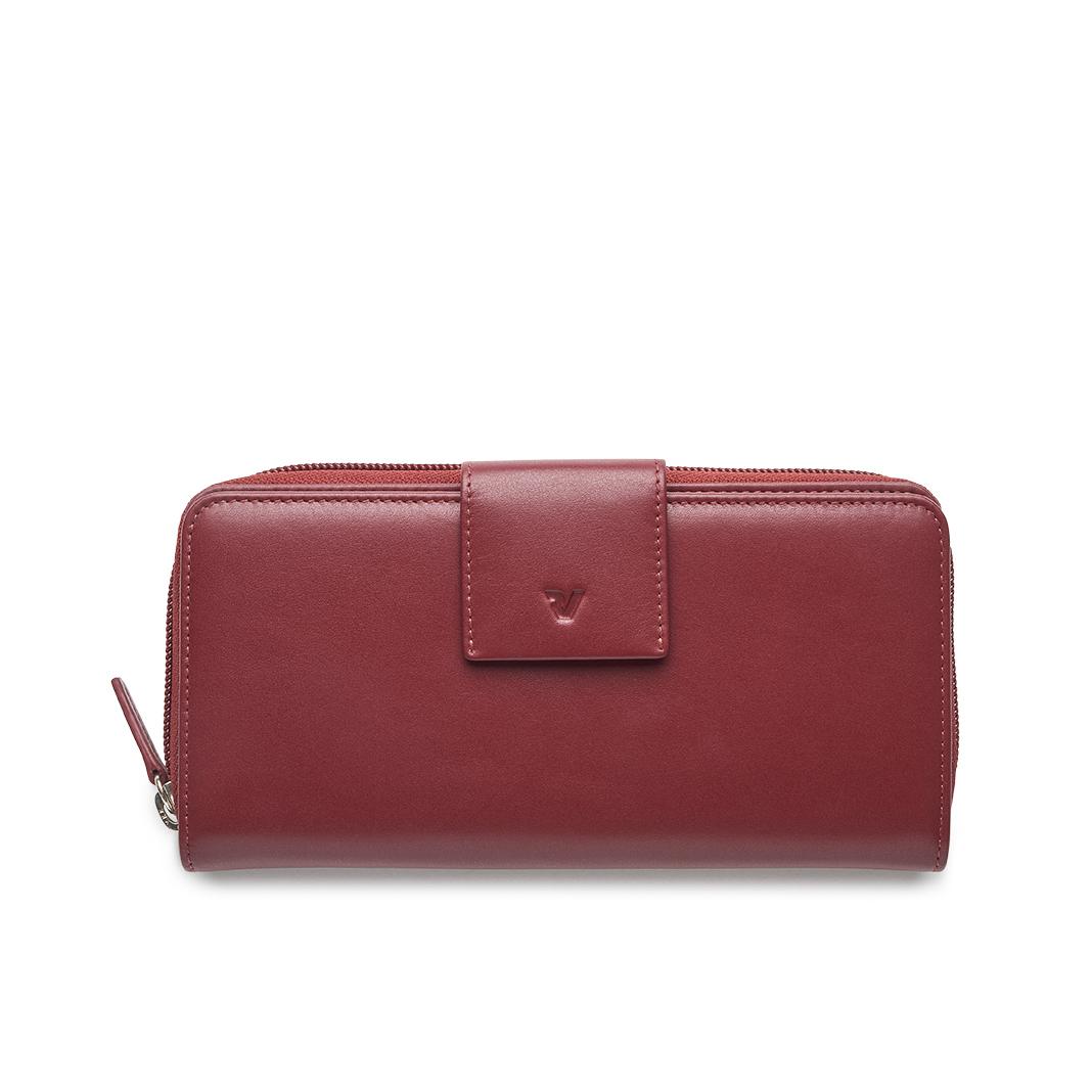 PASCAL Portefeuille femme 19x10x3.5 cm - Rouge foncé