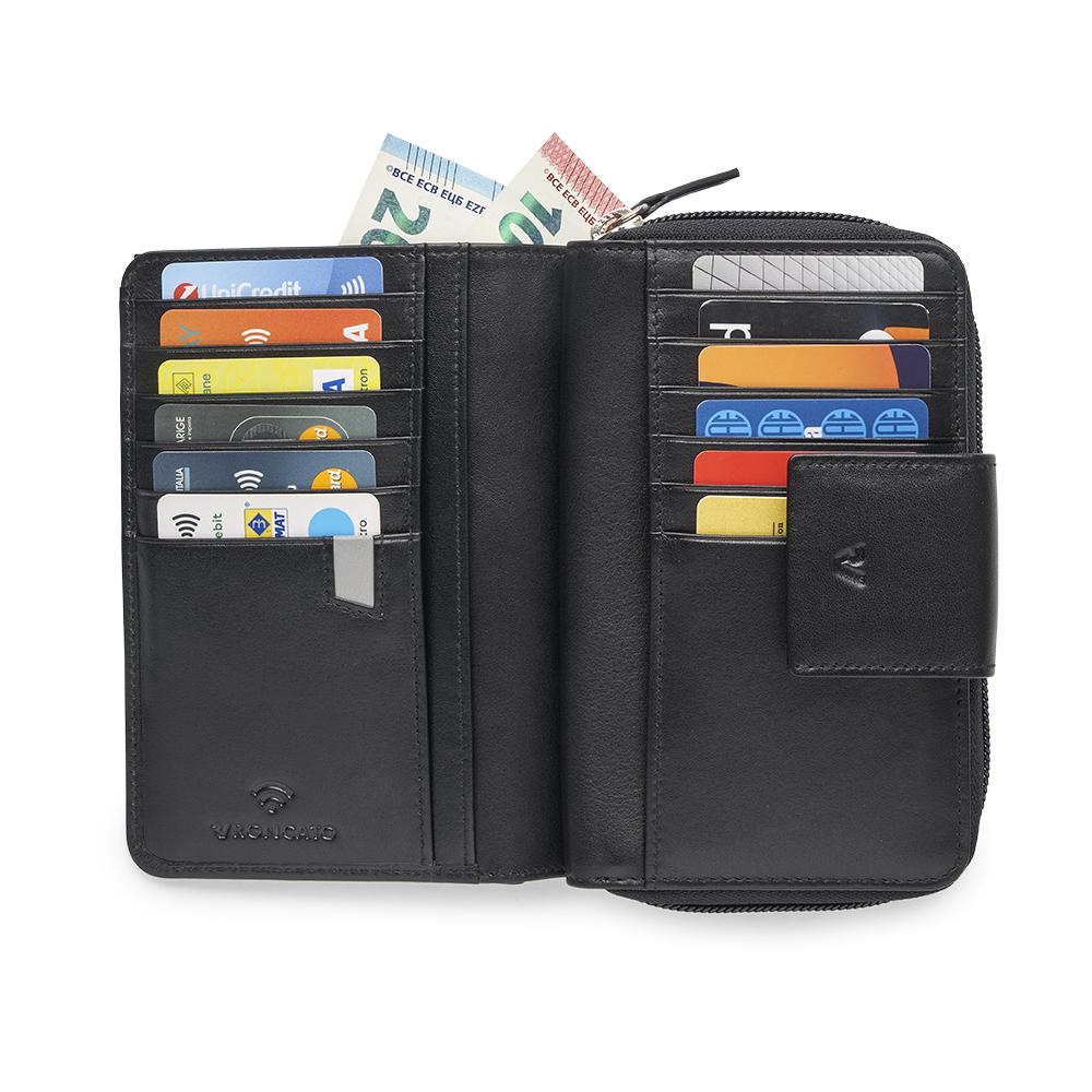 PASCAL Cartera de mujer 15x10x3.5 cm - Negro
