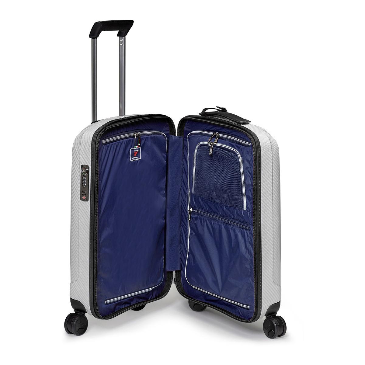 WE ARE GLAM Trolley bagaglio a mano 55x40x20 cm - Bianco/Nero