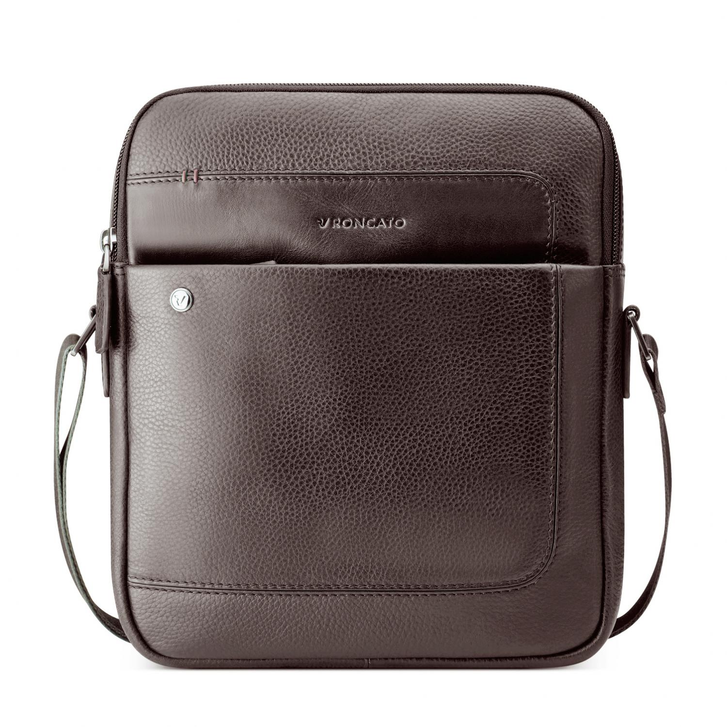 ALASKA Sacoche homme 23x27x6 cm - Acajou