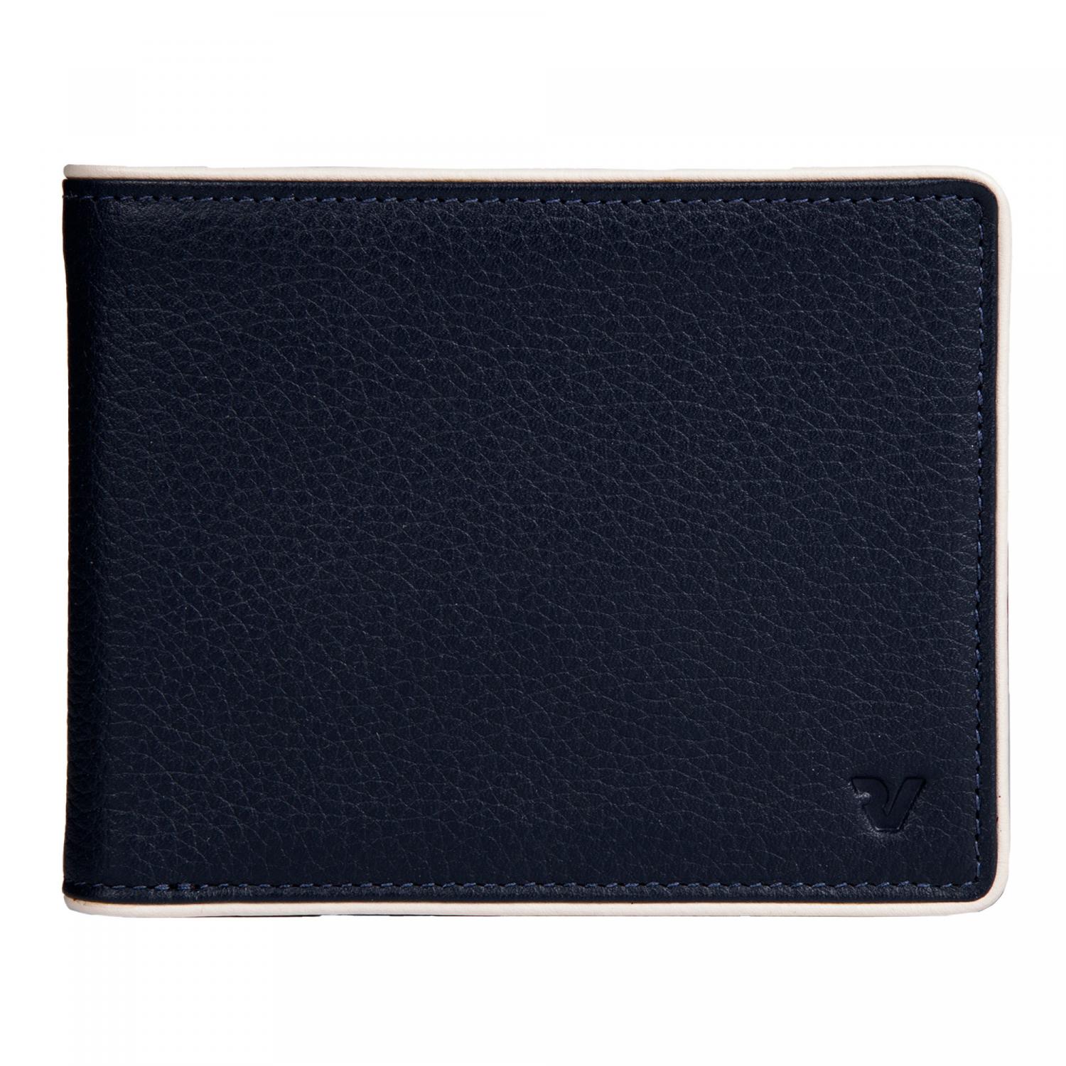 MADRID Cartera de hombre 12.5x9.5x2 cm - Azul marino/Rojo