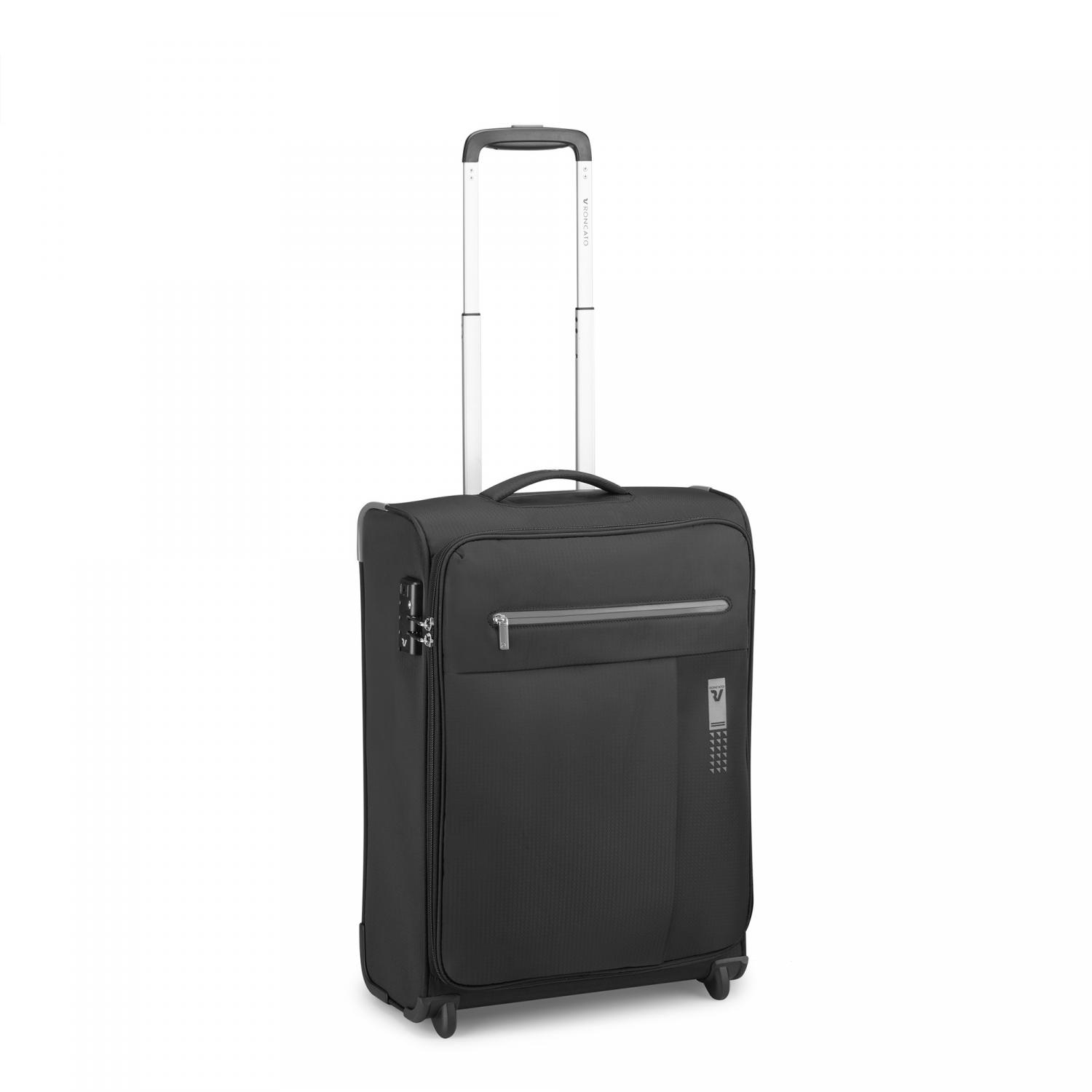 Roncato Lite Soft Trolley Bagaglio A Mano 2 Ruote 55x40x20 Cm - Nero