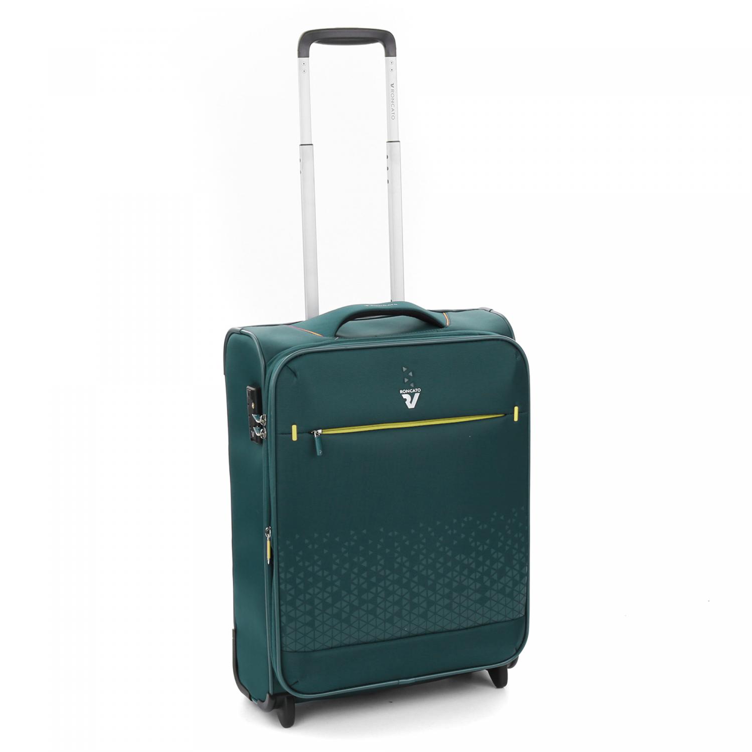CROSSLITE Trolley bagaglio a mano 2 ruote 55x40x20/23 cm Espandibile - Verde Bottiglia
