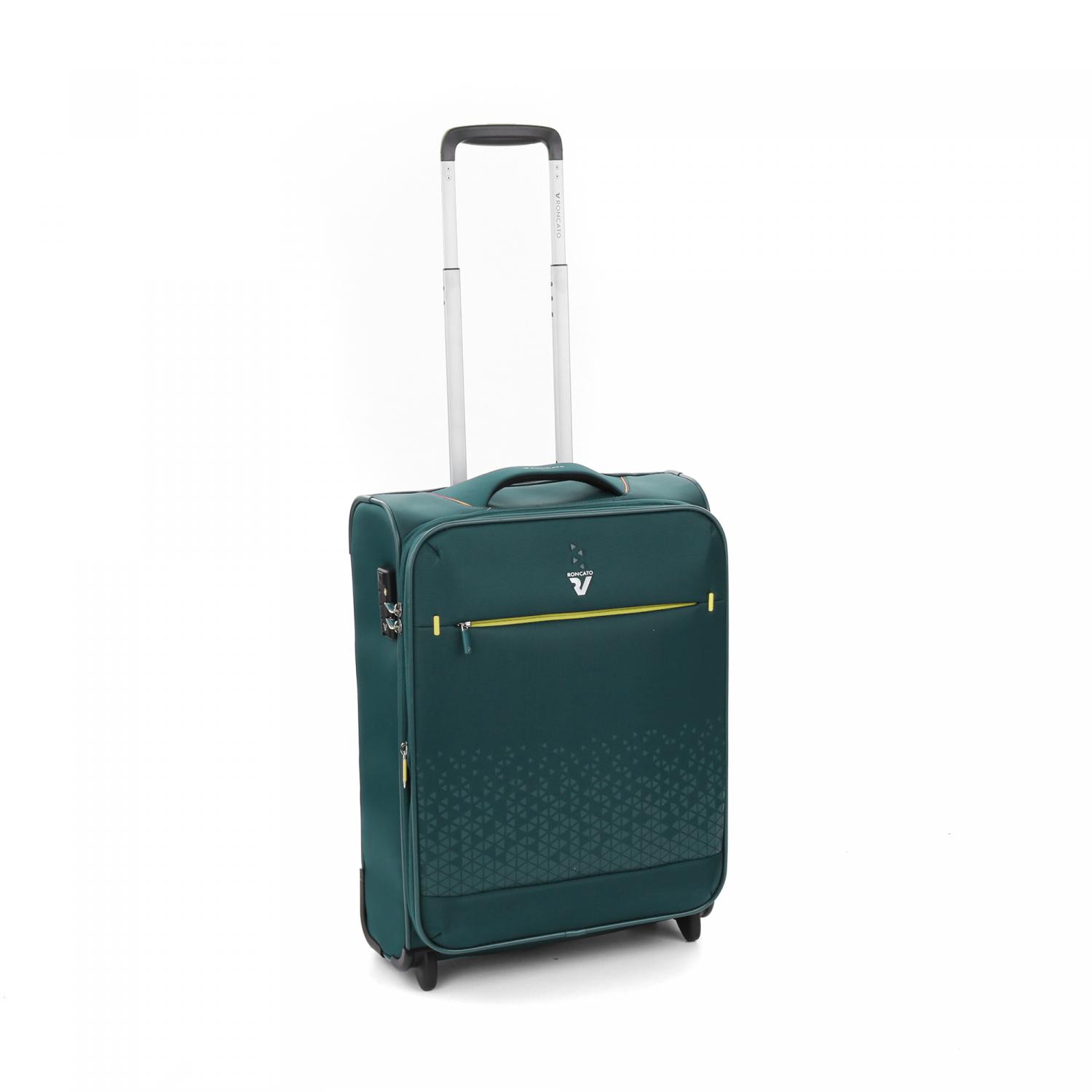 Roncato Crosslite Trolley Bagaglio A Mano 2 Ruote 55x40x20/23 Cm Espandibile - Verde Bottiglia