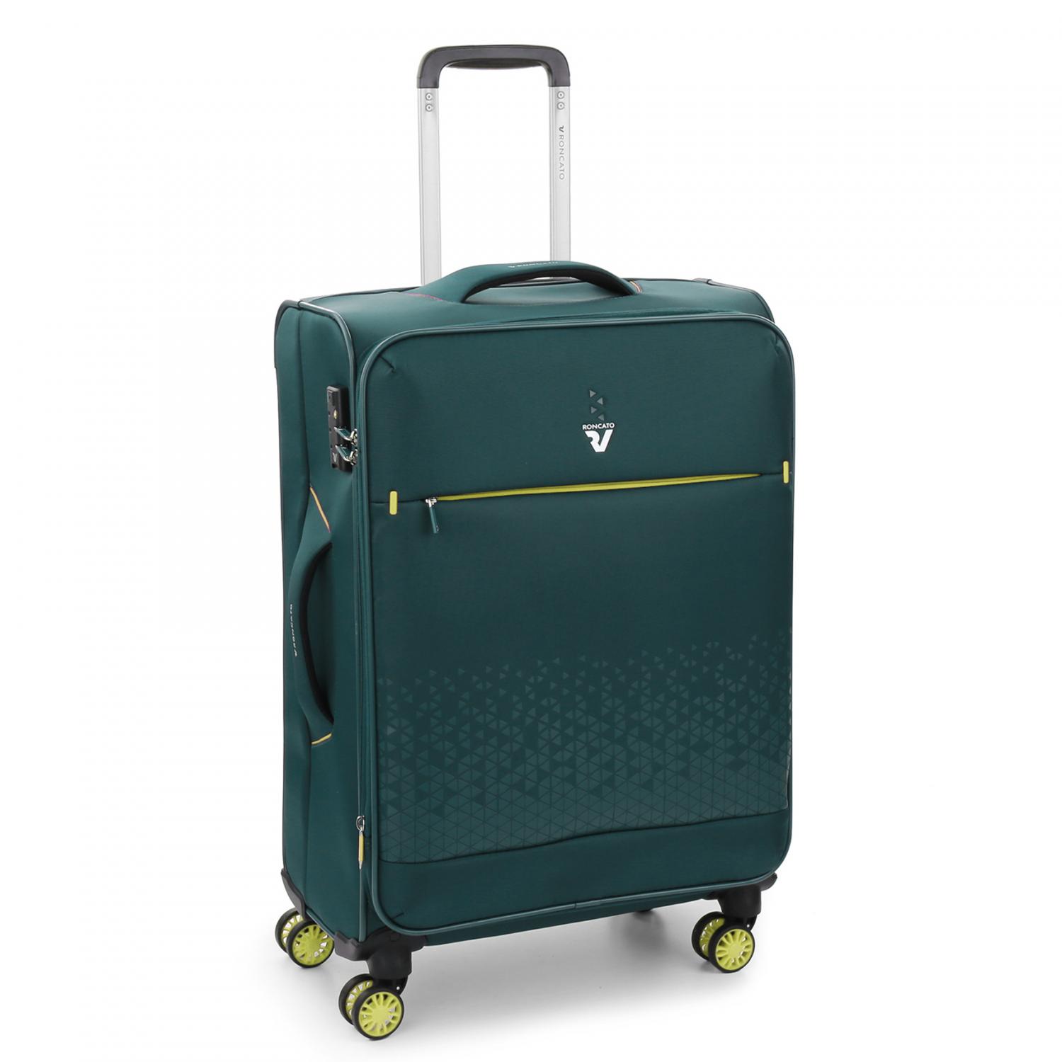 CROSSLITE Trolley medio 65 cm Espandibile - Verde Bottiglia