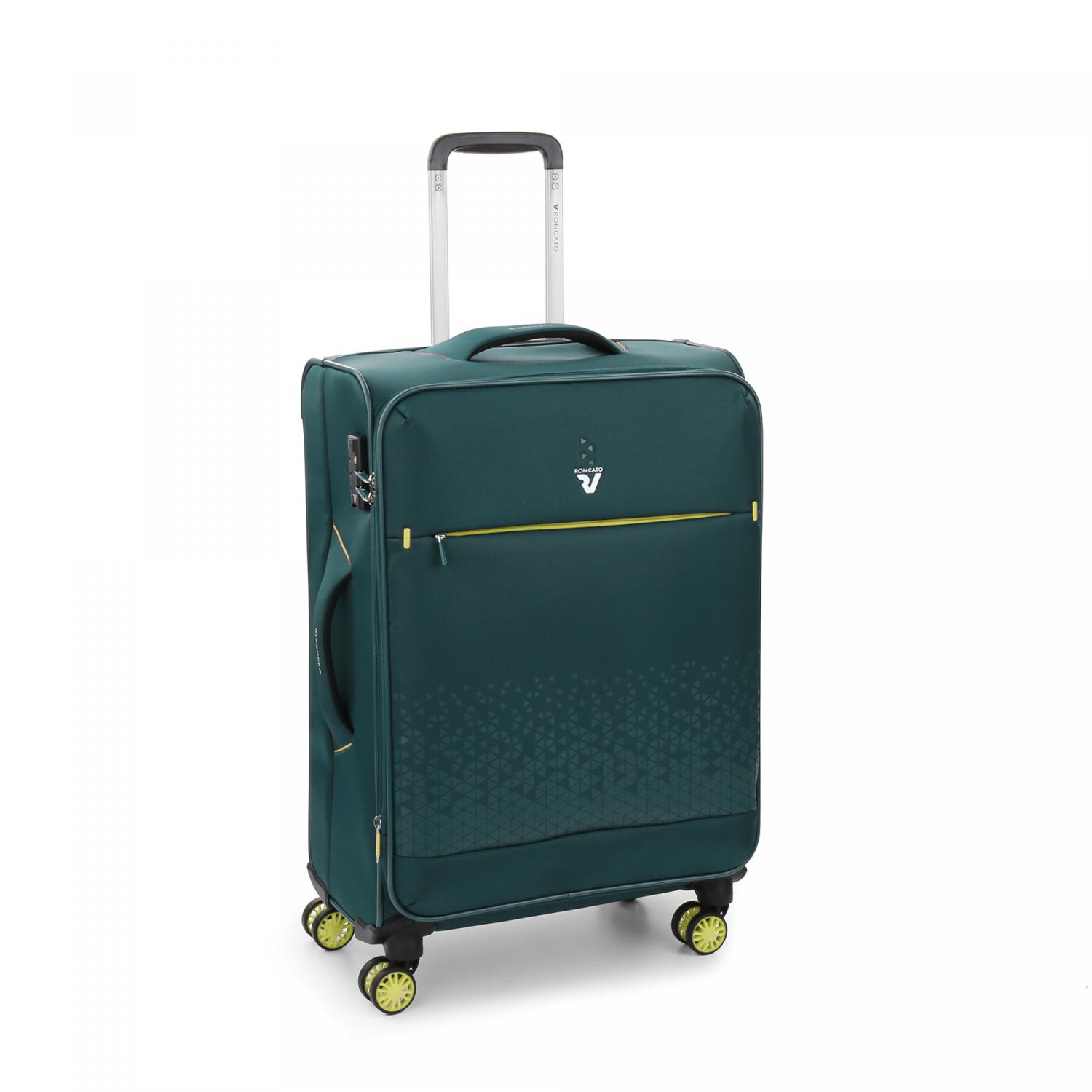 Roncato Crosslite Trolley Medio 65 Cm Espandibile - Verde Bottiglia