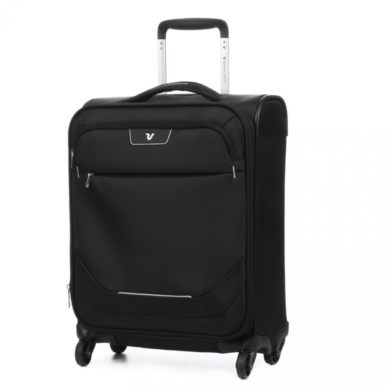 JOY Trolley bagaglio a mano 2 ruote 55x40x20/23 cm Espandibile - Nero