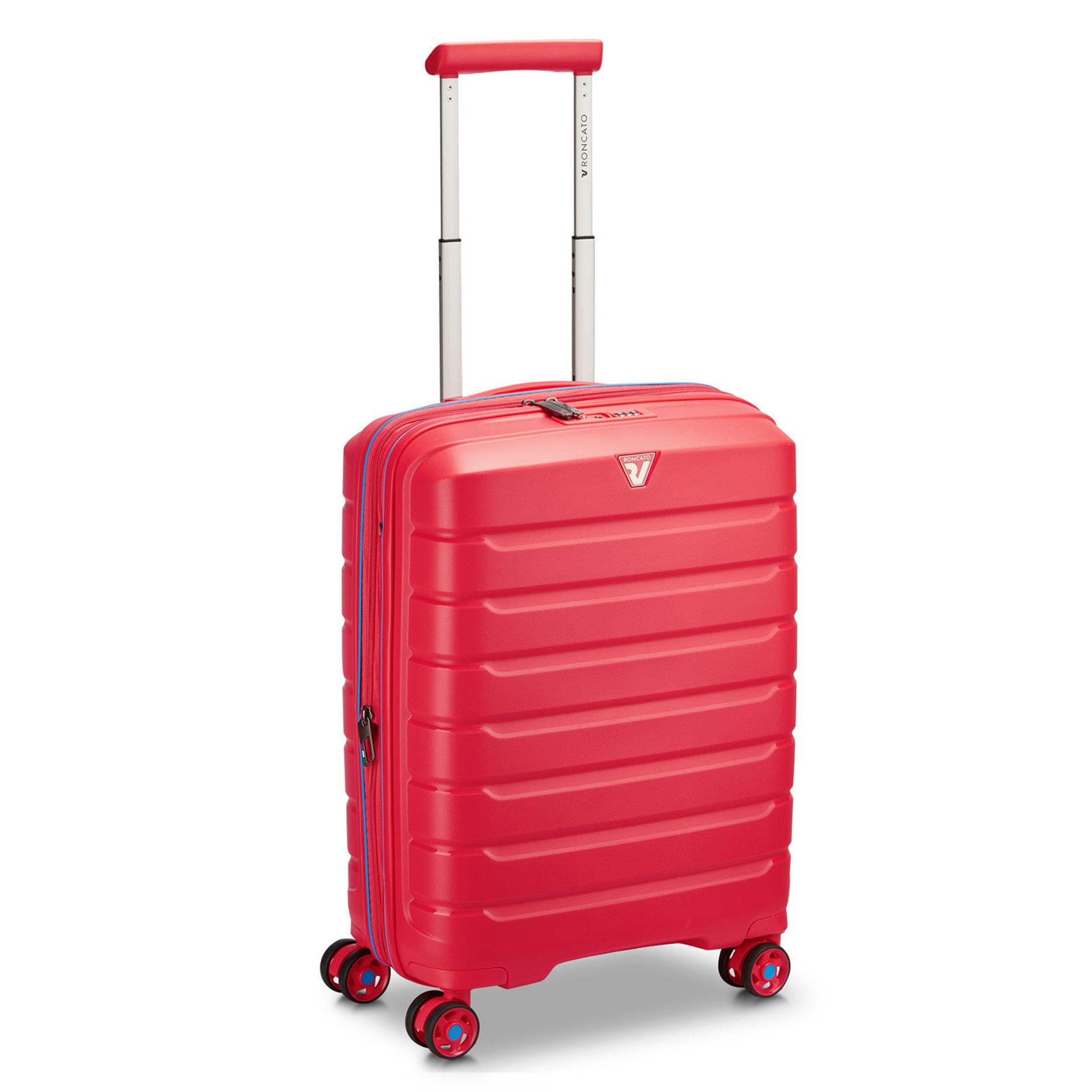 B-FLYING Valise cabine 55x40x20/25 cm Extensible - Rouge éclatant