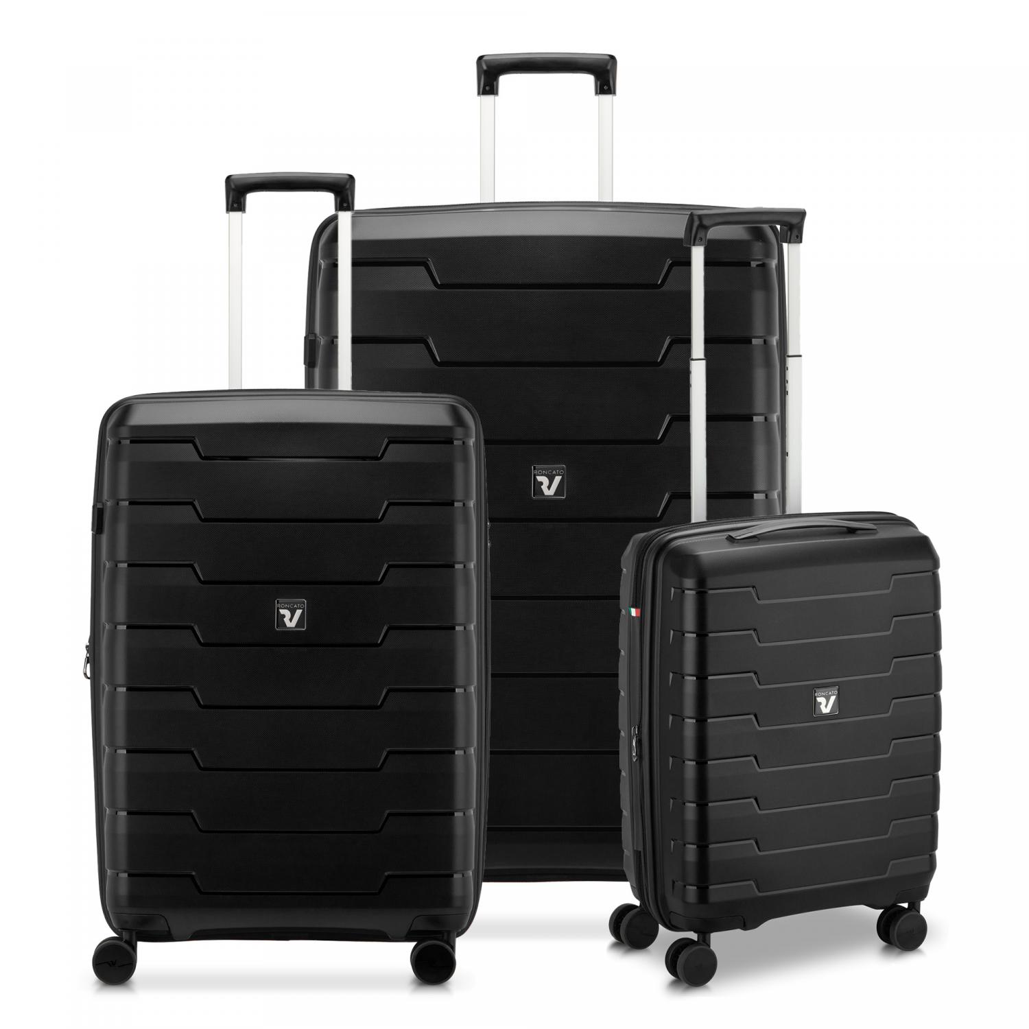 Roncato Skyline 2.0 Set Valigie (grande, Medio, Cabina) - Nero