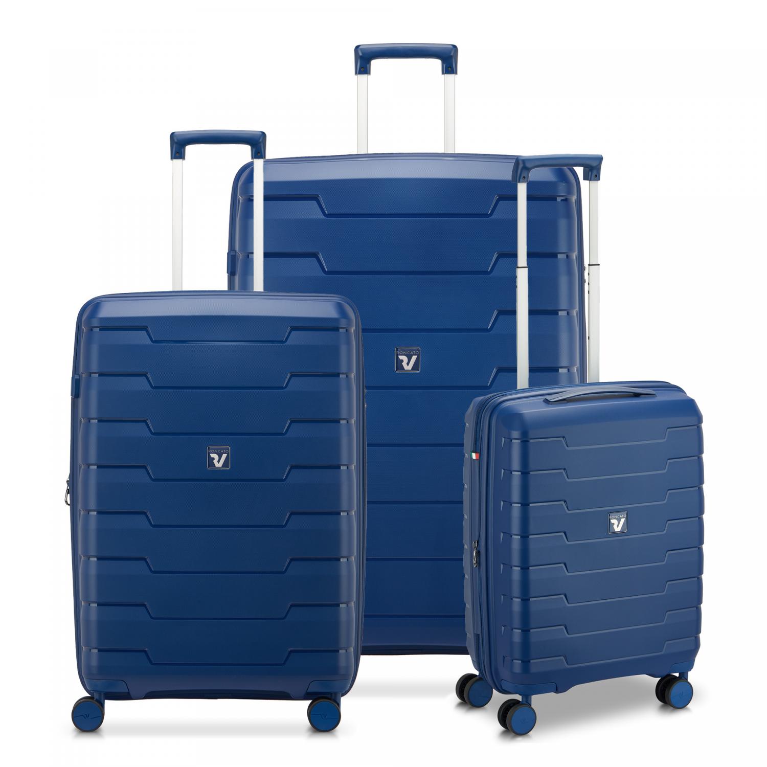 Roncato Skyline 2.0 Set Valigie (grande, Medio, Cabina) - Blu Notte